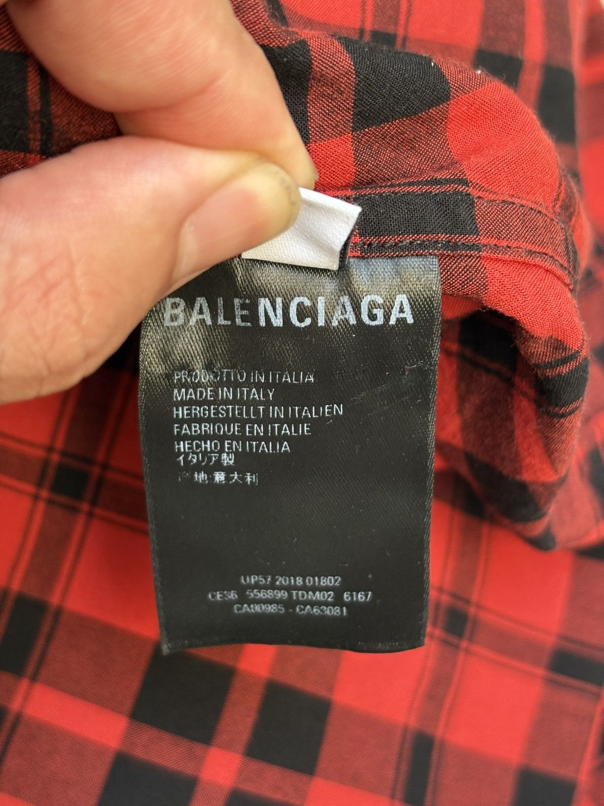 Balenciaga “I Love Techno” Checkered Shirt Size US M / EU 48-50 / 2 - 8 Thumbnail