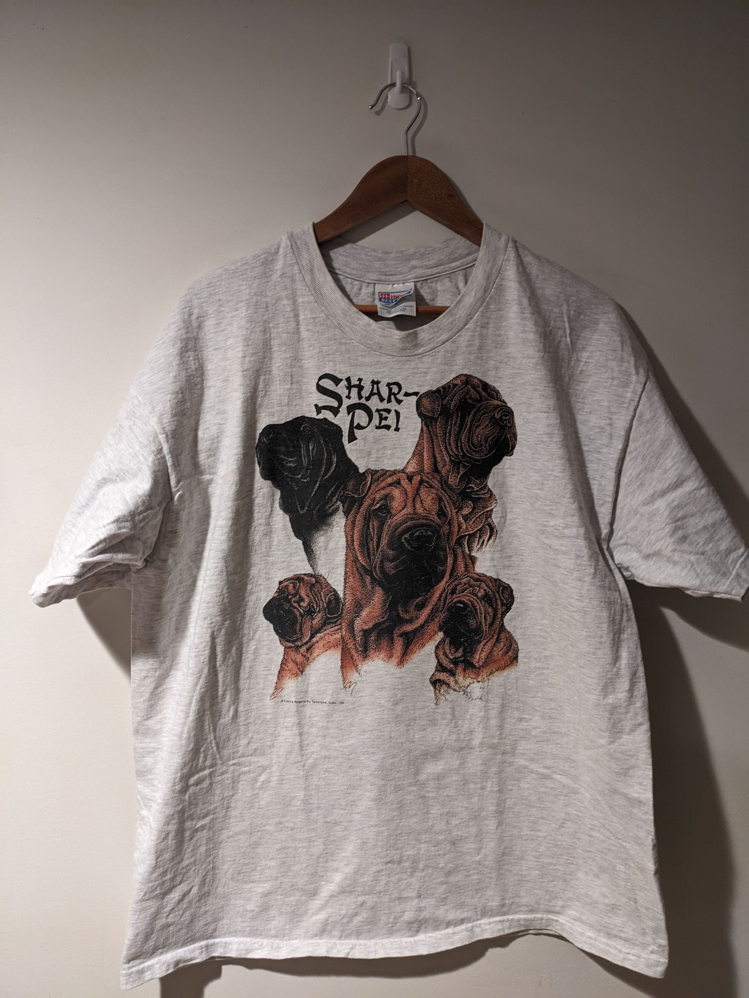 Vintage Vintage Y2K Shar Pei Dog Animal Nature Cute Paw T-Shirt Size US XL / EU 56 / 4 - 1 Thumbnail