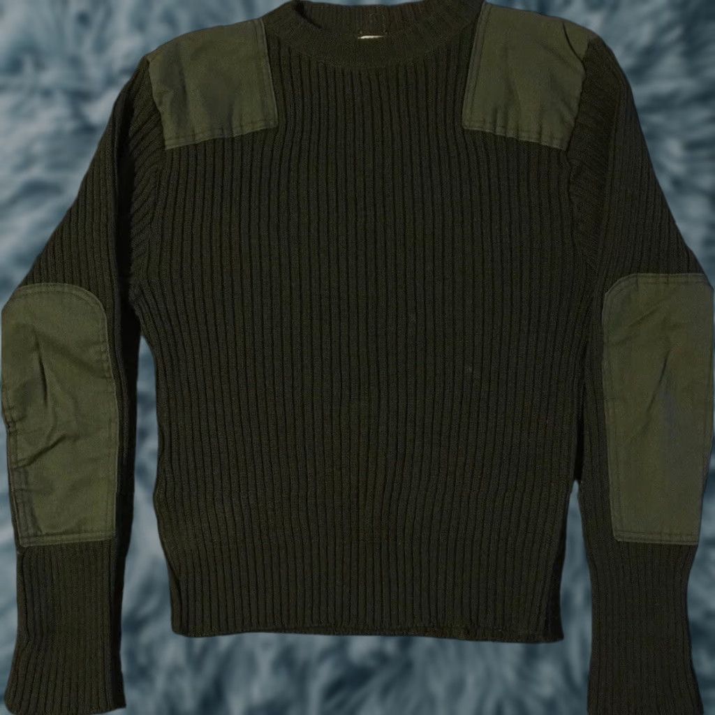 Vintage VINTAGE Army Wool Knit Sweater 40 US Navy Men Green 90s Grunge USMC Military Marines Sailor Pullover Sweatshirt Knit Pattern Long Sleeve 40 Mens Size US L / EU 52-54 / 3 - 1 Thumbnail