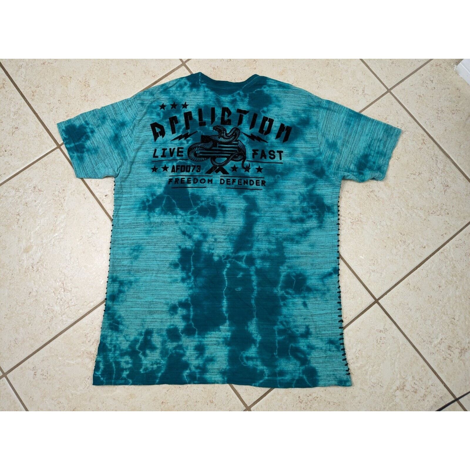 Affliction Affliction Freedom Defender Shirt Tie Dye Velvet Skull Size US XXL / EU 58 / 5 - 8 Thumbnail