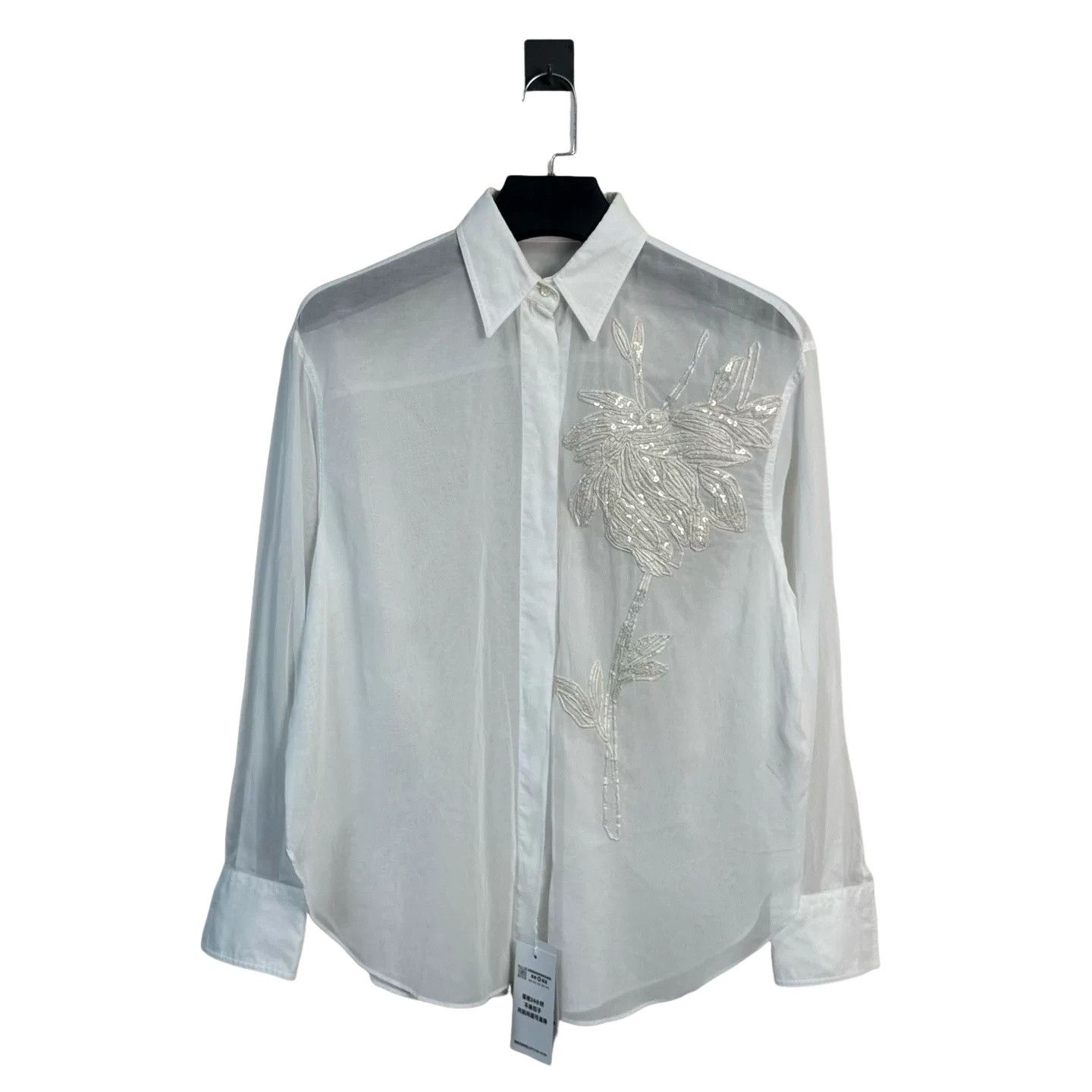 Brunello Cucinelli Brunello Cucinelli Floral Sequin Organza Shirt Size M Size M / US 6-8 / IT 42-44 - 1 Thumbnail