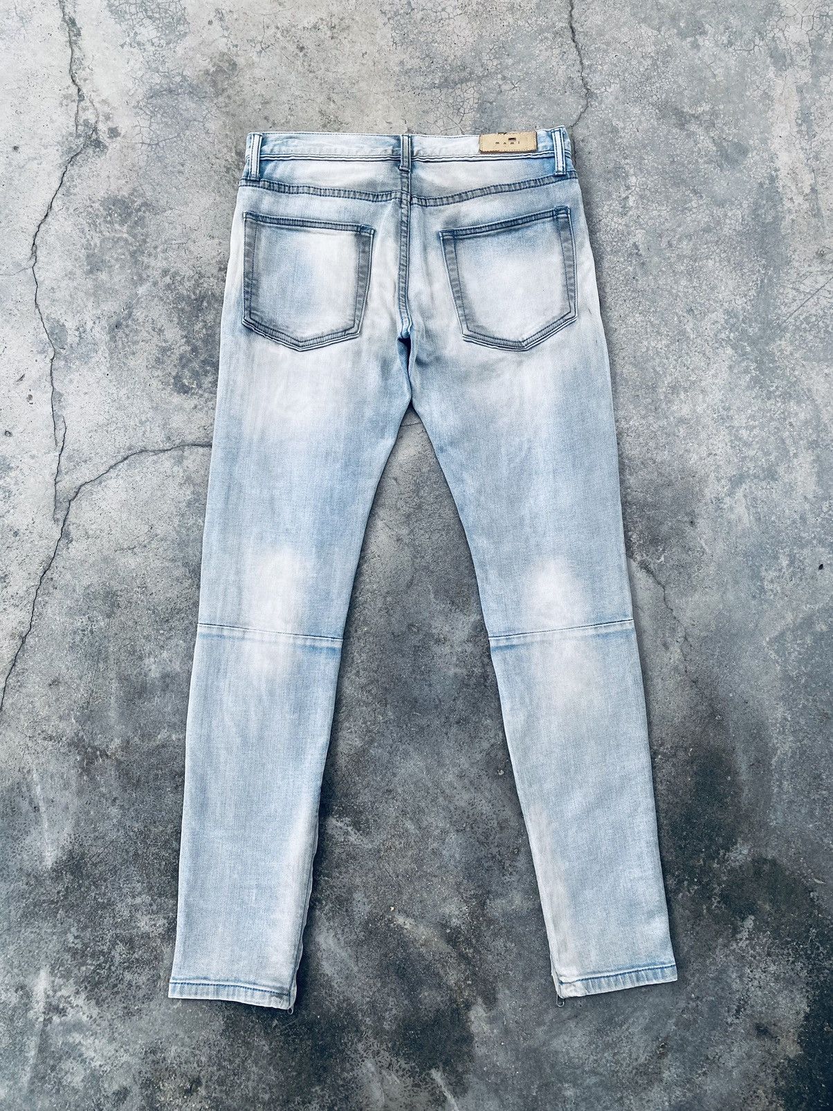 MNML MNML Zipper Distressed Denim Pants Size US 33 - 2 Thumbnail