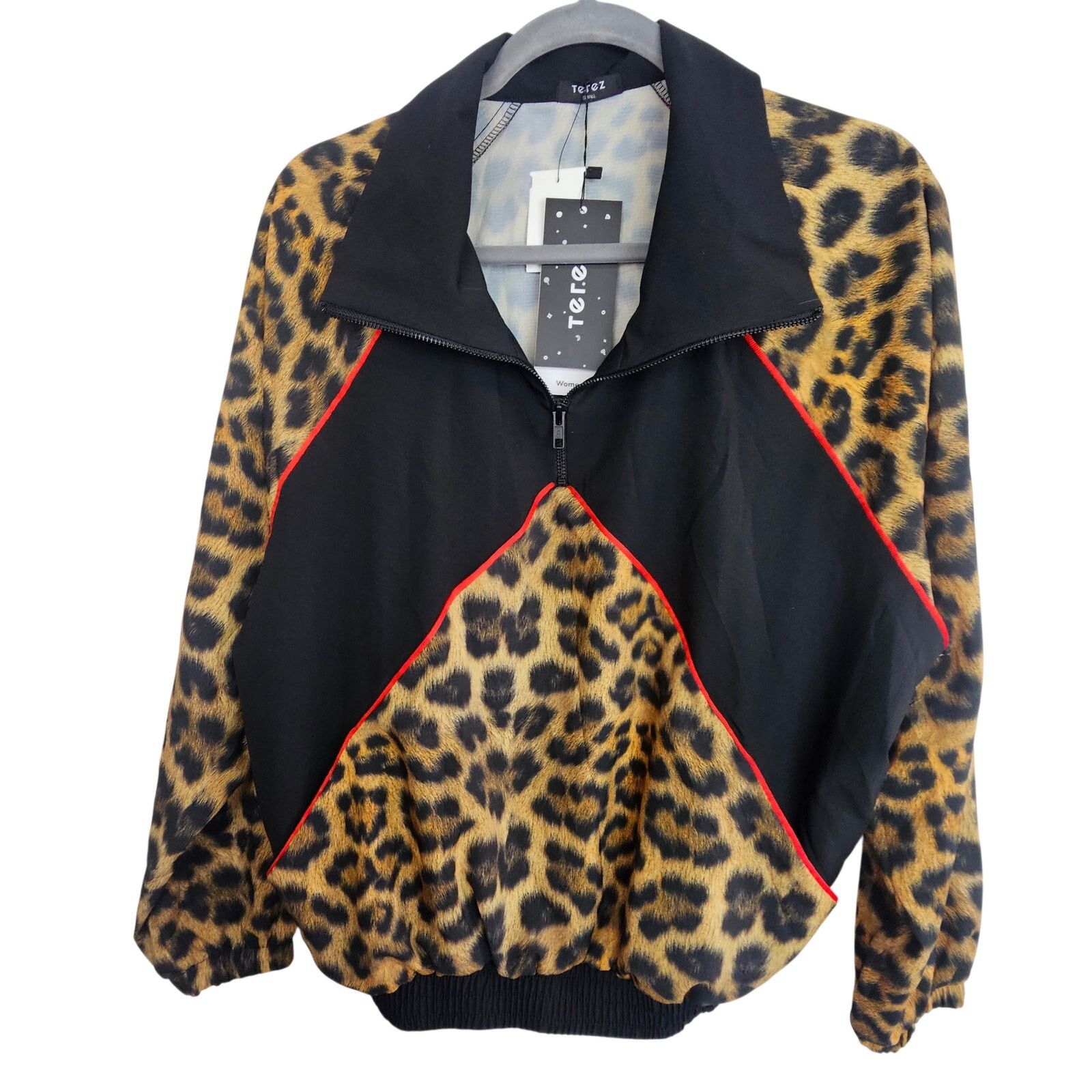 Terez Terez Womens Leopard Print 1/4 Zip Pullover Windbreaker S Size S / US 4 / IT 40 - 2 Thumbnail