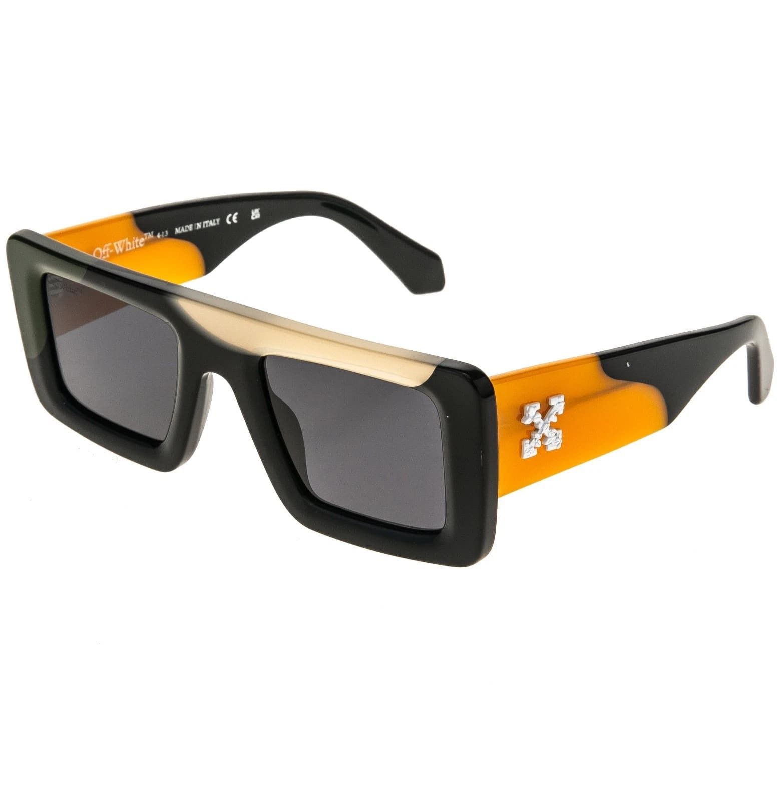 Off-White OFF-WHITE 069 OERI069 Black Orange Wave SEATTLE Sunglasses Size ONE SIZE - 7 Thumbnail