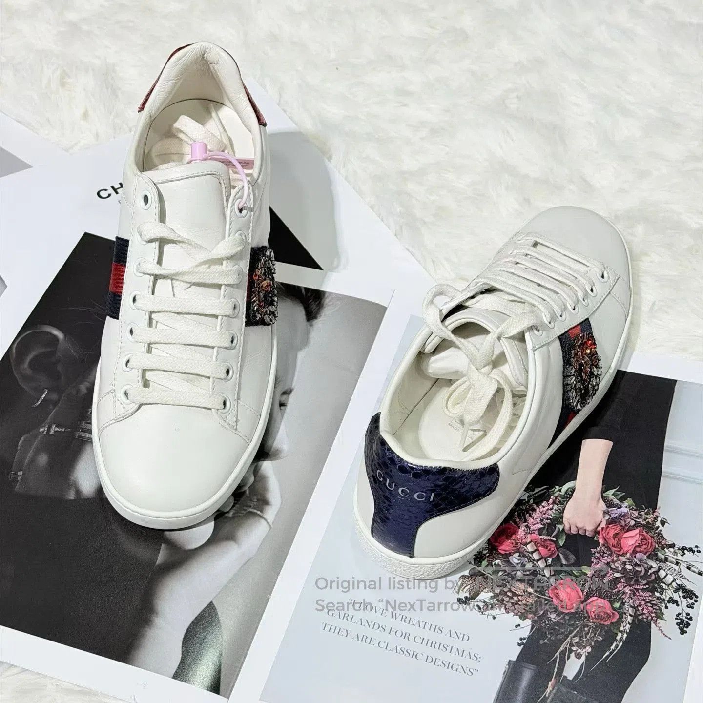 Gucci Gucci Tiger Head White Sneakers. Size US 5 / IT 35 - 2 Thumbnail