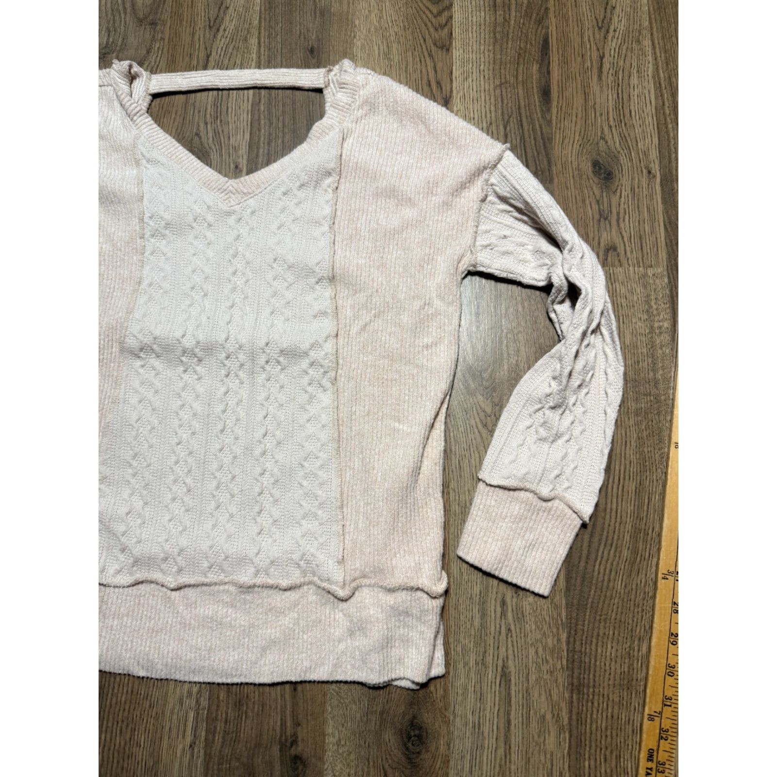Vintage Maurices Shirt Womens Size Small Light Pink Long Sleeve V-Neck Knit Shirt Size S / US 4 / IT 40 - 4 Thumbnail