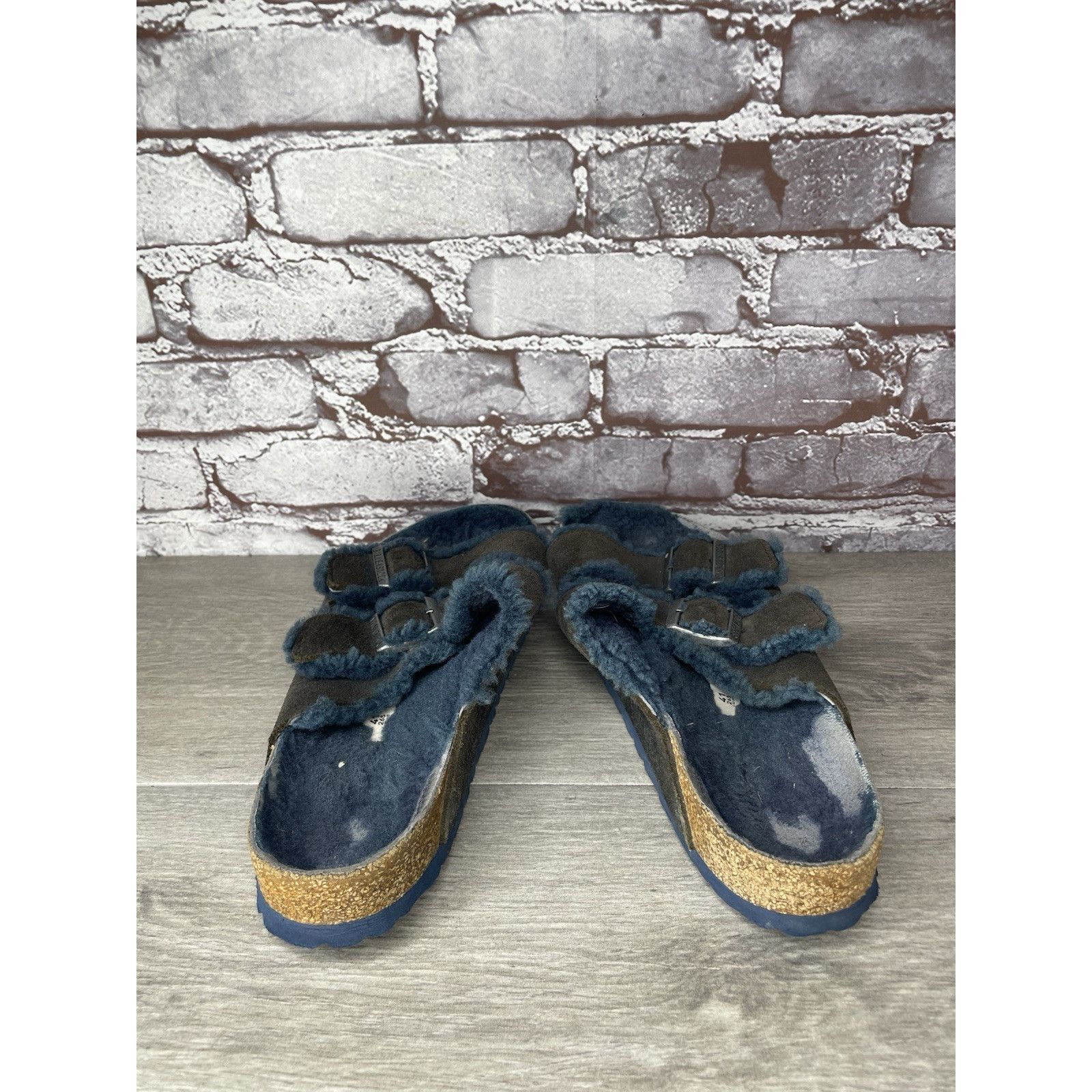 Birkenstock Birkenstock Arizona Fur Midnight Navy Strap Slides Sandals W Size US 10 / IT 40 - 4 Thumbnail
