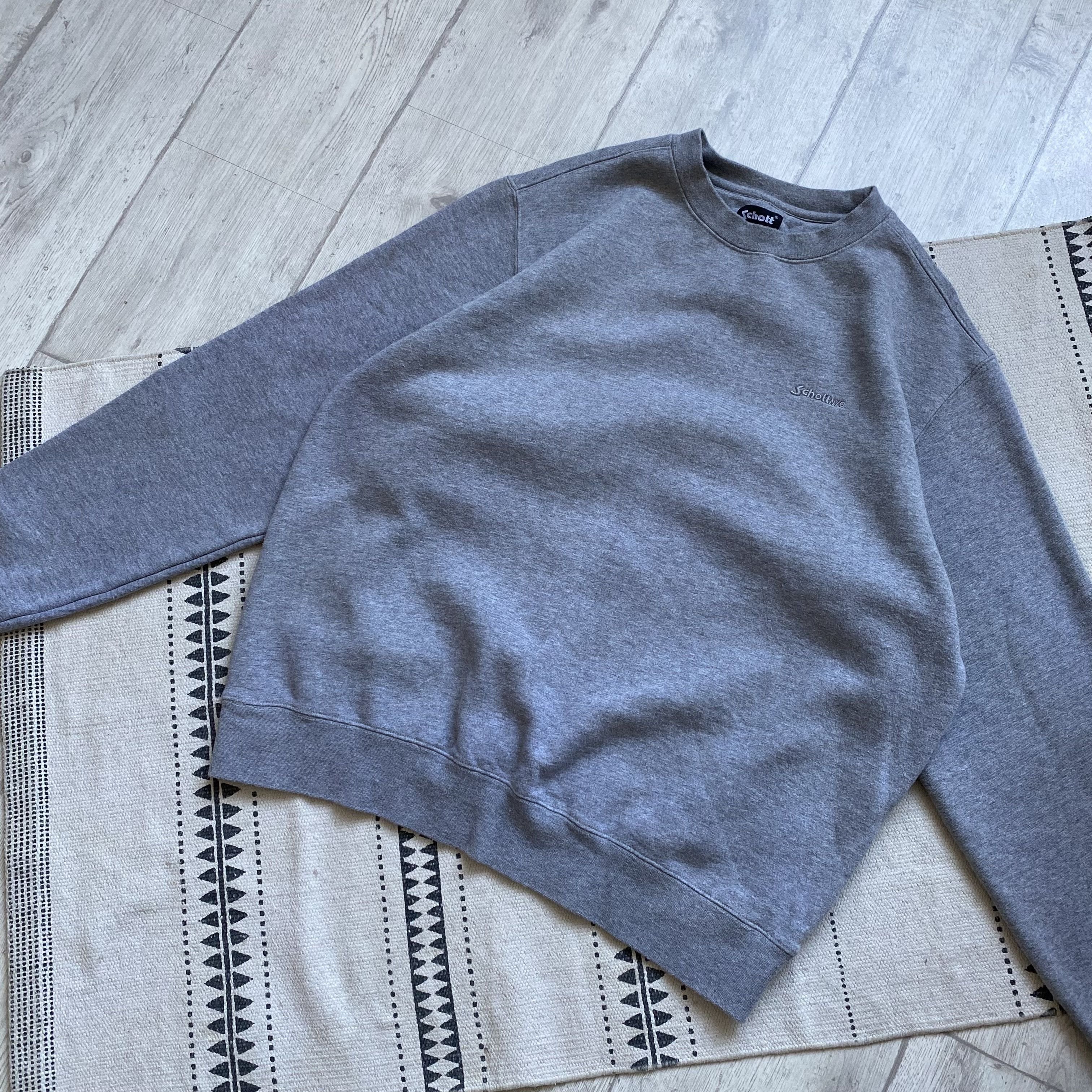 Schott Vintage 90s Schoot NYC Heavy Sweatshirt Blank Size US XL / EU 56 / 4 - 7 Thumbnail