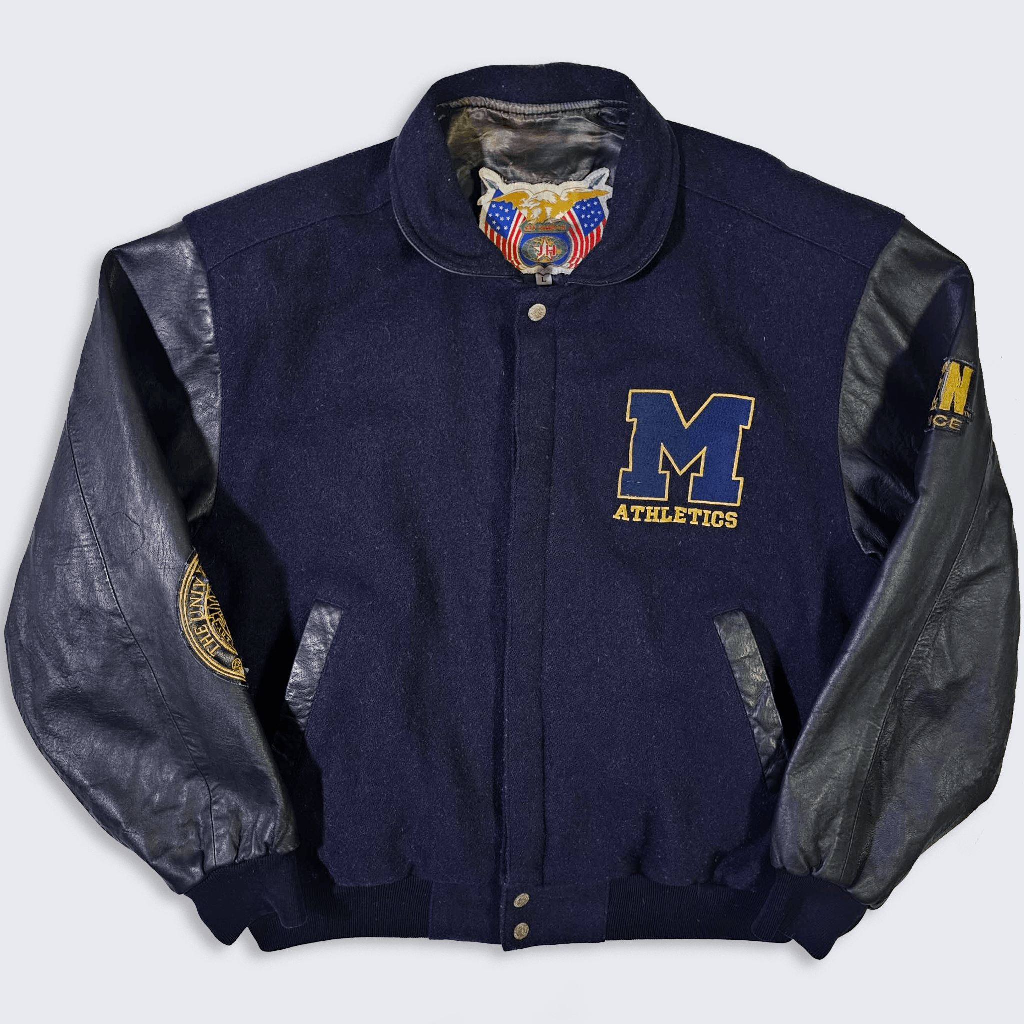 Jeff Hamilton Michigan Wolverines Vintage 90s Jeff Hamilton Varsity Jacket Size US L / EU 52-54 / 3 - 2 Thumbnail