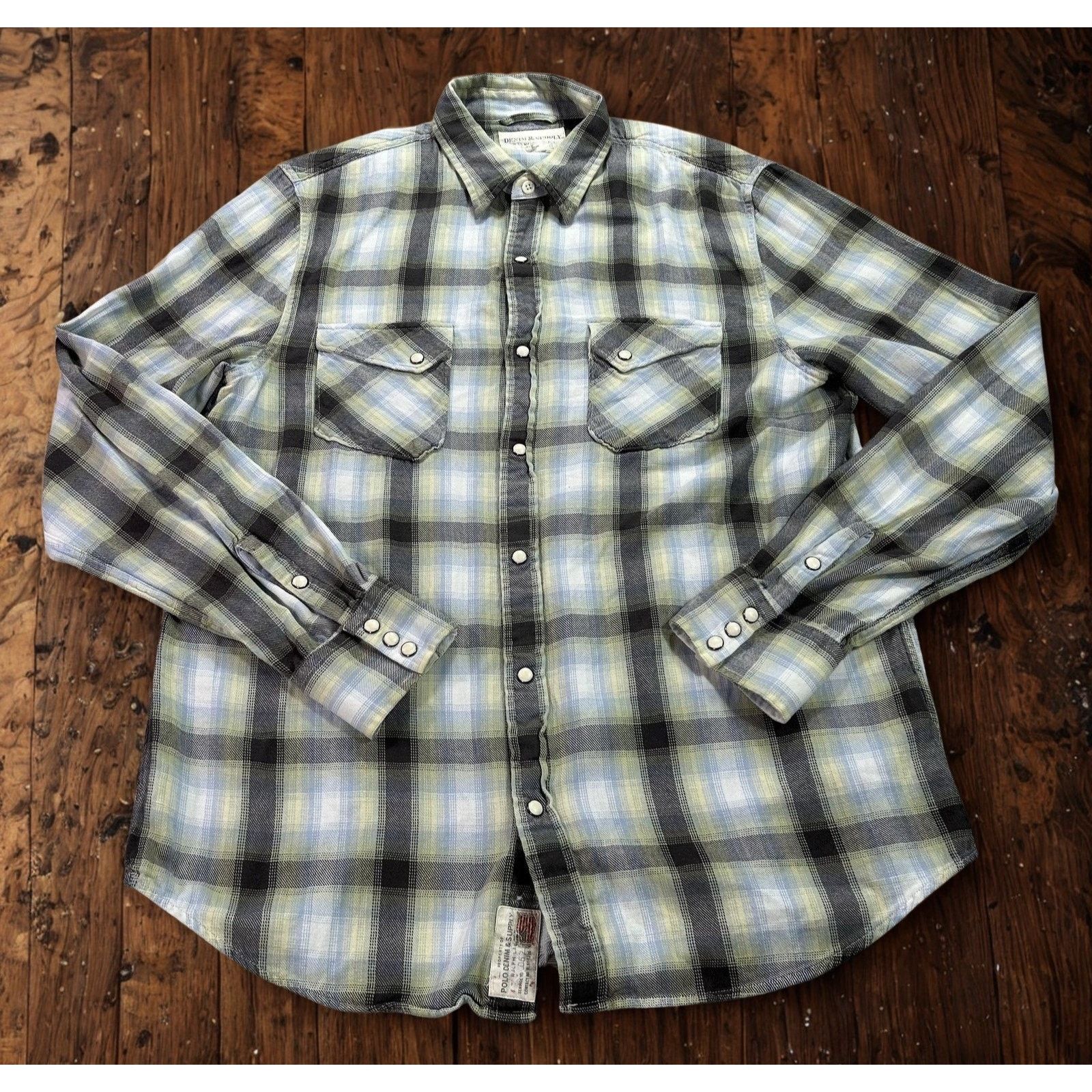 Denim & Supply Ralph Lauren Denim & Supply Ralph Lauren Western Pearl Snap Shirt XL Size US XL / EU 56 / 4 - 11 Thumbnail