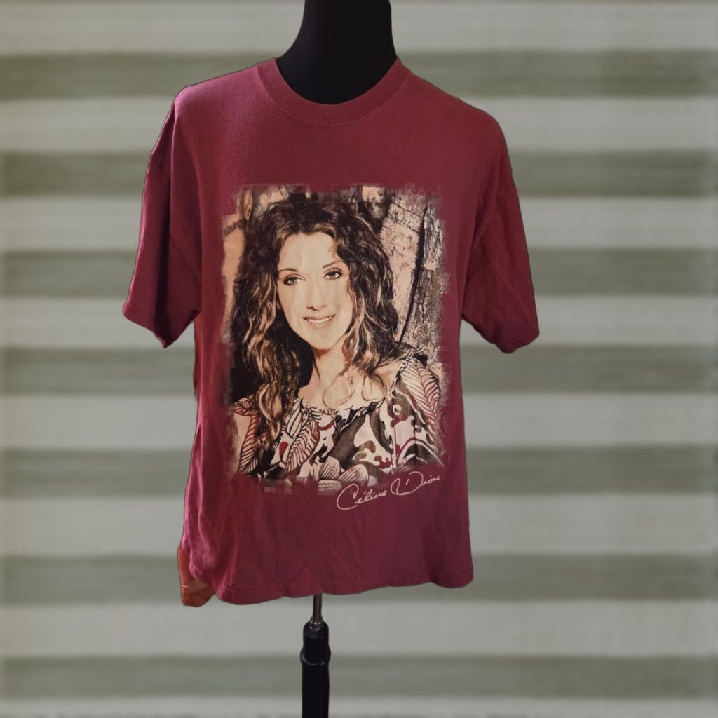 Celine VINTAGE Celine Dion Pop Promo 2000s Music Red T Shirt XL Men Shirt Adult XL T-Shirt Graphic Print Crew Neck Short Sleeve Cotton Gray? Size US XL / EU 56 / 4 - 1 Thumbnail
