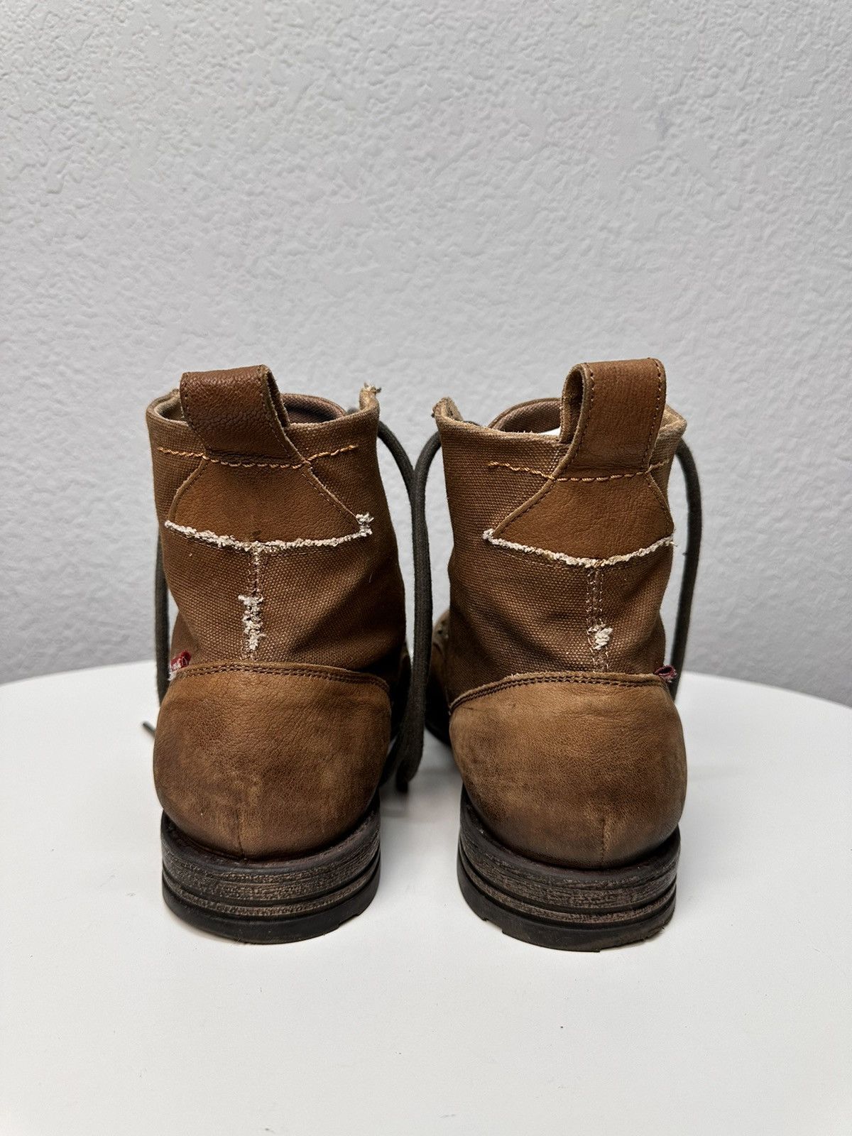 14th Addiction Combat Levi’s brown leather boots vintage Guidi Handmade GOA Size US 11 / EU 44 - 6 Thumbnail
