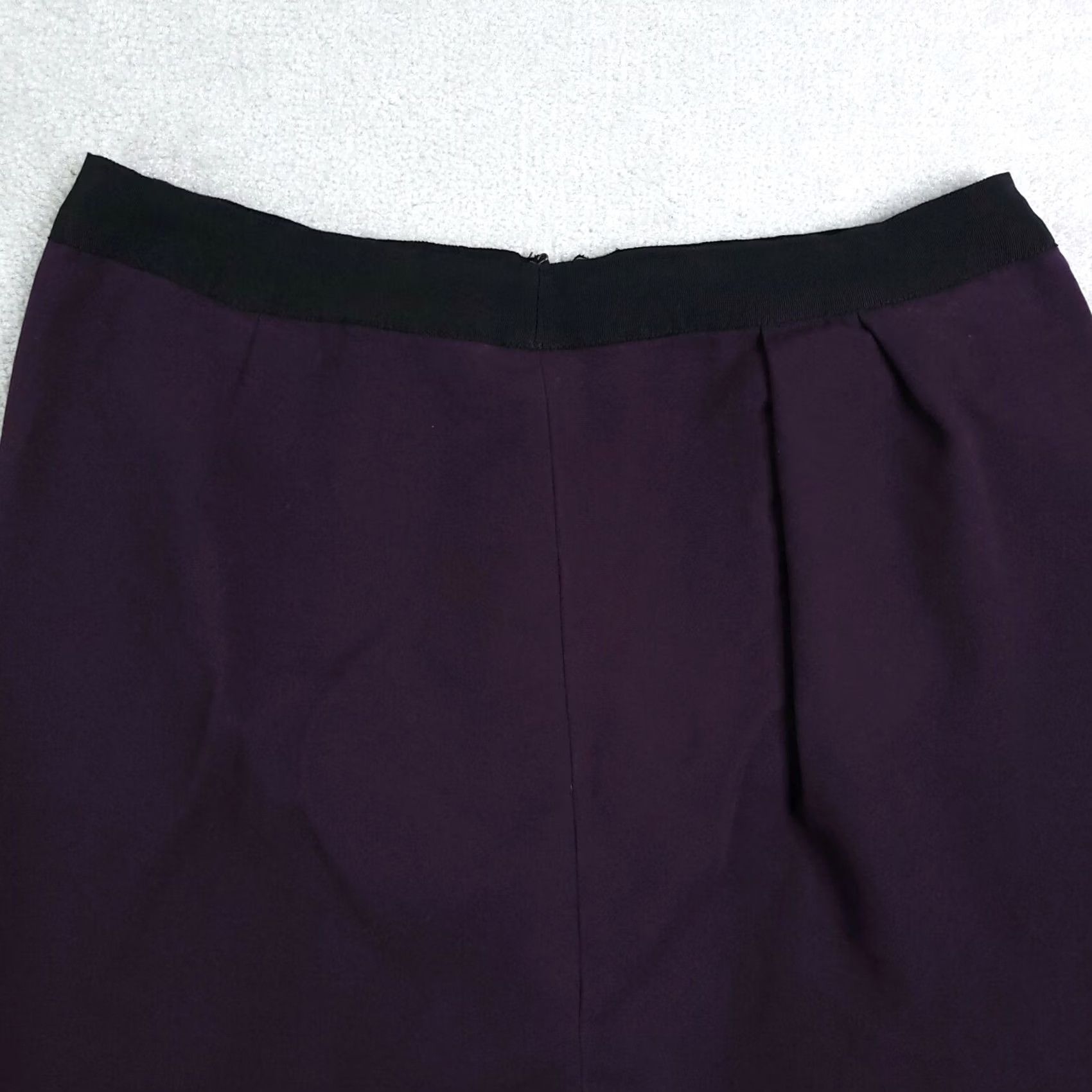 Gap VINTAGE Gap Stretch Lined Mini Skirt Women's 14 Purple Pleated Zip Pocket Skirt Size 36" / US 14 / IT 50 - 3 Thumbnail