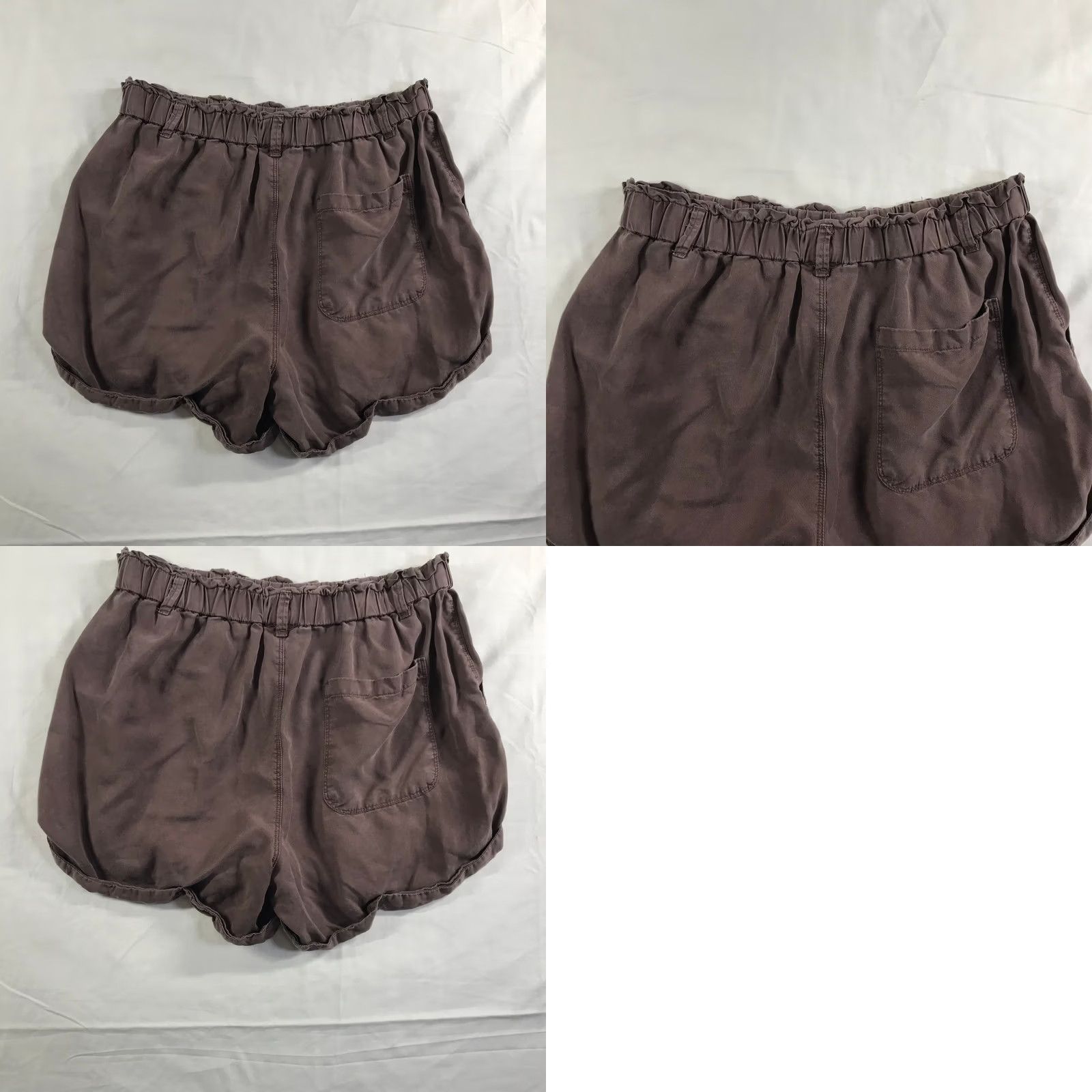 Vintage Aerie Paperbag Waist Shorts Mauve Brown High Rise Pockets Cuffed Relaxed Womens Medium Size 28" / US 6 / IT 42 - 8 Thumbnail