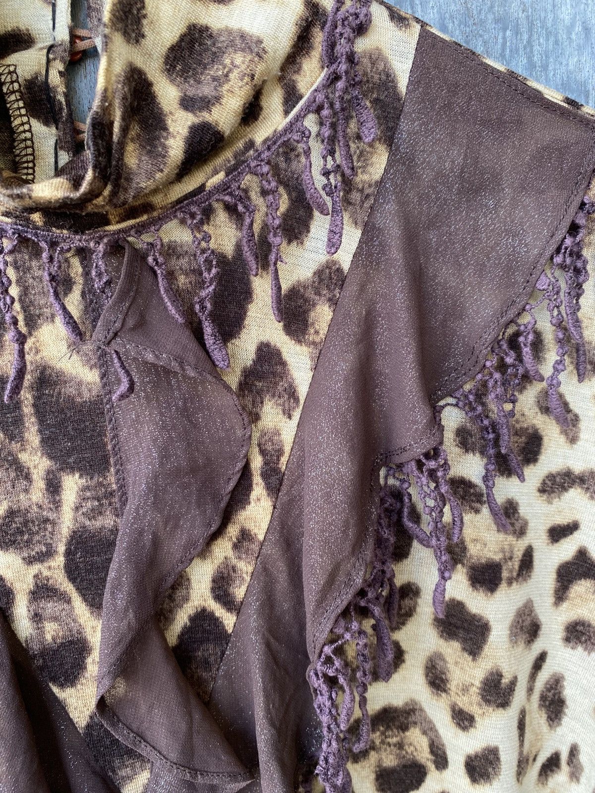 Vintage Vintage Boho Chic Ruffle Leopard Pussy Bow Blouse Japanese Size M / US 6-8 / IT 42-44 - 9 Thumbnail
