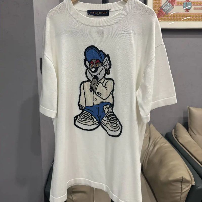 Louis Vuitton Louis Vuitton White Cotton Women's T-Shirt 0089 Size L / US 10 / IT 46 - 1 Thumbnail