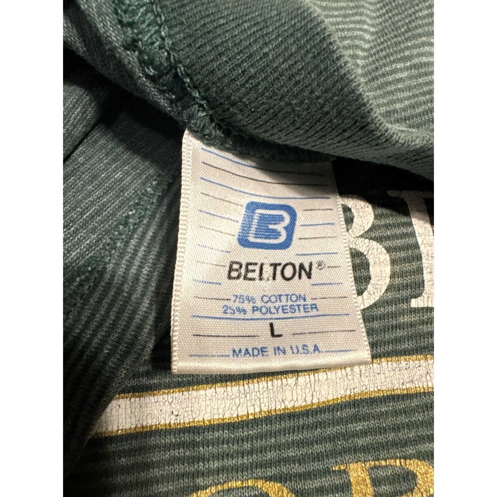 Vintage VINTAGE 90s Laguna Beach California Green Striped T-Shirt Belton Men L Size US L / EU 52-54 / 3 - 7 Thumbnail