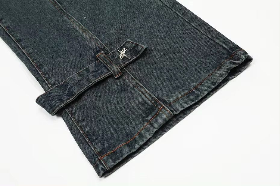 Designer × Vintage Design Hip Hop Baggy Washed Retro Loose Jeans y2k Size US 35 - 9 Thumbnail