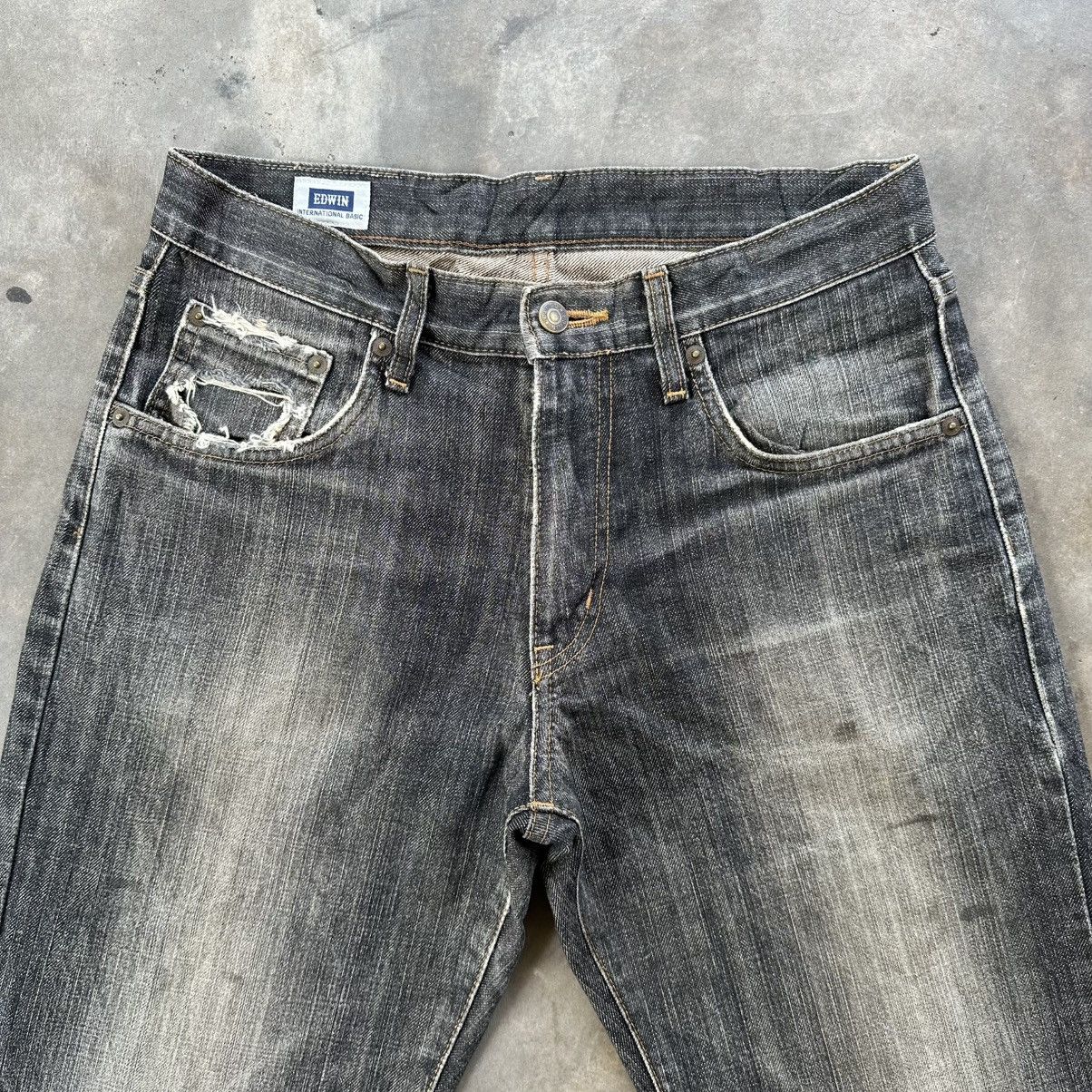 Japanese Brand Vintage Edwin Faded Black Denim Jean Pant W29 Size US 29 - 3 Thumbnail