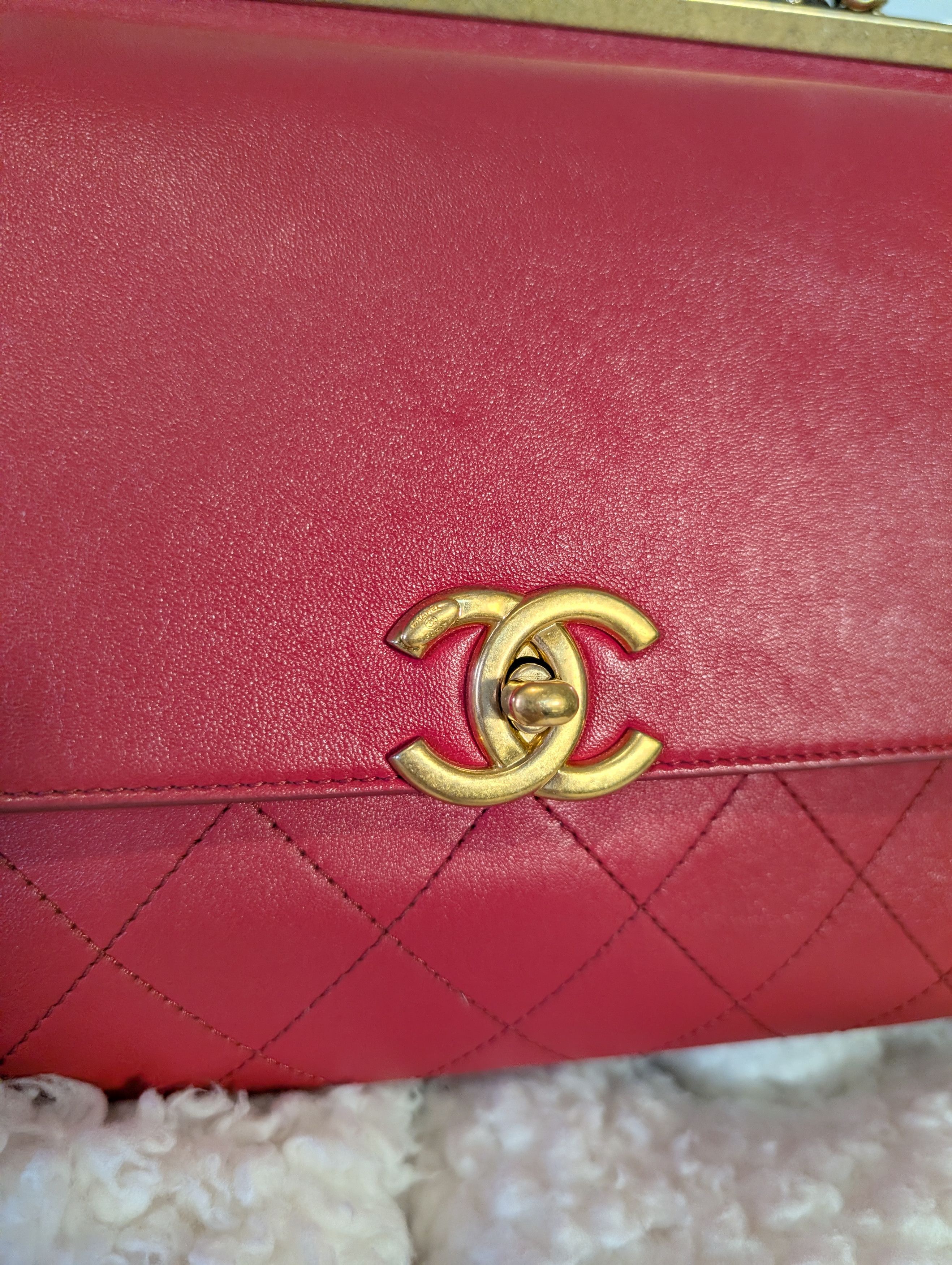 Chanel CHANEL Red Quilted Top Handle Shoulder Bag Size ONE SIZE - 14 Thumbnail