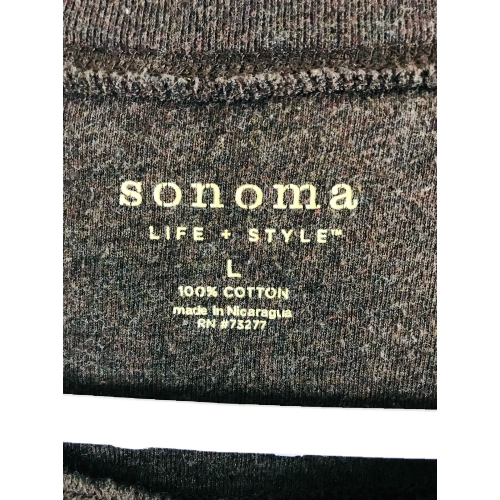 Vintage Sonoma Shirt Mens Large Brown Long Sleeve Henley Knit T-Shirt Regular Casual Life+Style Size US L / EU 52-54 / 3 - 6 Thumbnail