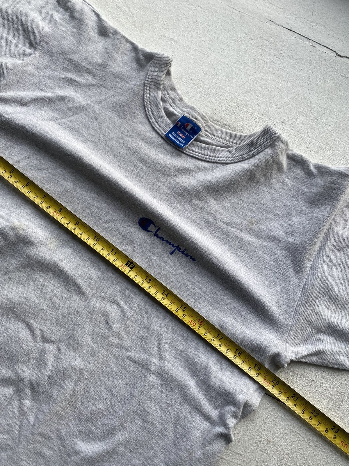 Champion × Vintage 1980s CHAMPION GREY T SHIRT USA SINGLE STITCH RARE MENS LARG Size US L / EU 52-54 / 3 - 9 Thumbnail