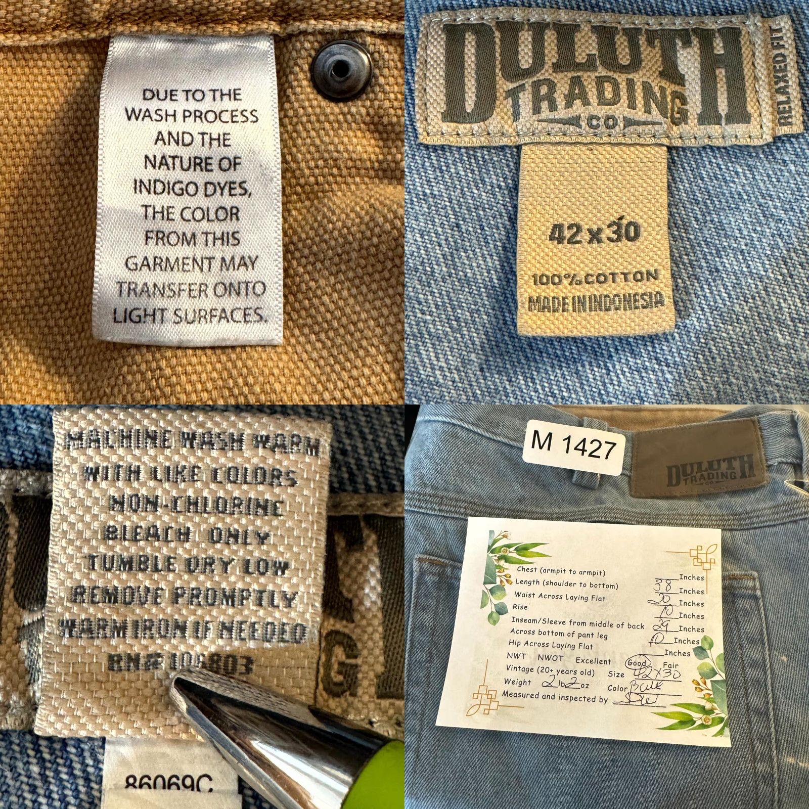 CO Duluth Trading Company Men’s Jeans 42 x 30 Blue Denim Mid Rise Straight Leg Jeans Mens Regular BlueDenim 42x30 Size US 42 / EU 58 - 9 Thumbnail