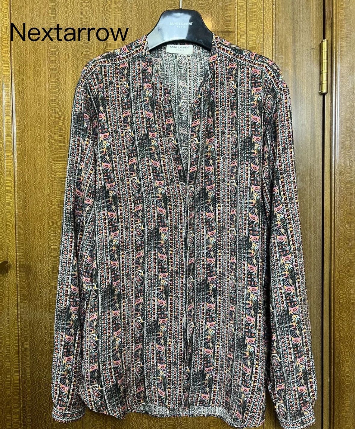 Saint Laurent Paris × Yves Saint Laurent Saint Laurent slp18ss silk clover totem shirt2412-Nextarrow Size US S / EU 44-46 / 1 - 1 Thumbnail