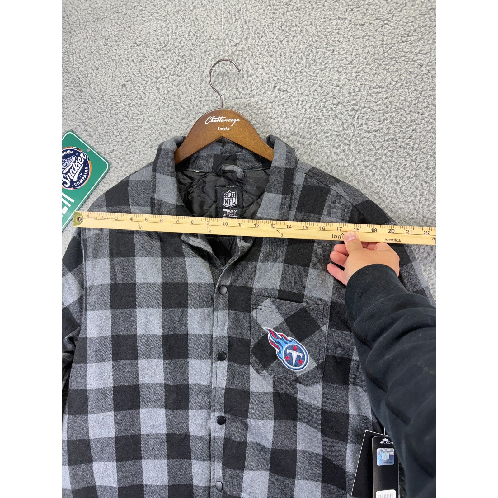 NFL NFL Tennessee Titans Quilted Flannel Jacket Mens Large Black Size US L / EU 52-54 / 3 - 3 Thumbnail