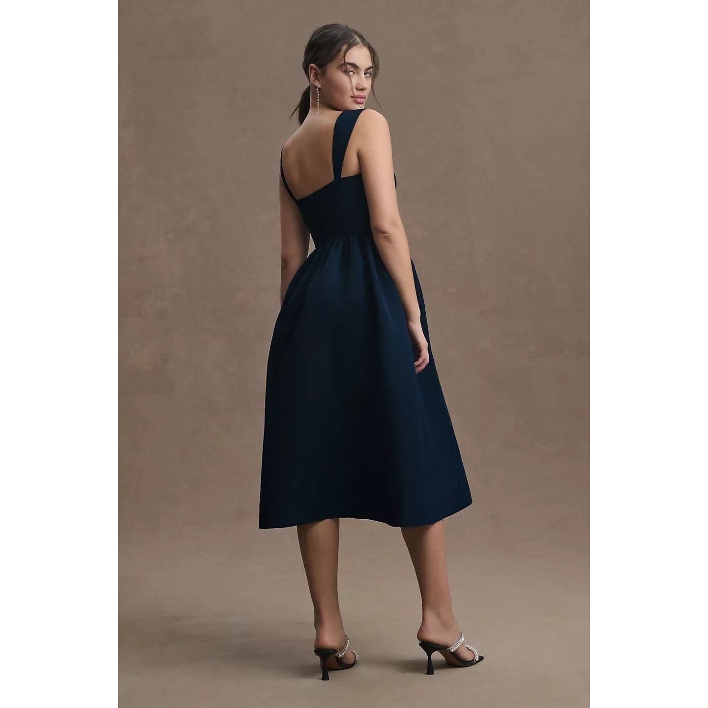 Anthropologie × Sachin & Babi Blaine Square-Neck Taffeta A-Line Midi Dress $268 US 8 Size M / US 6-8 / IT 42-44 - 3 Thumbnail