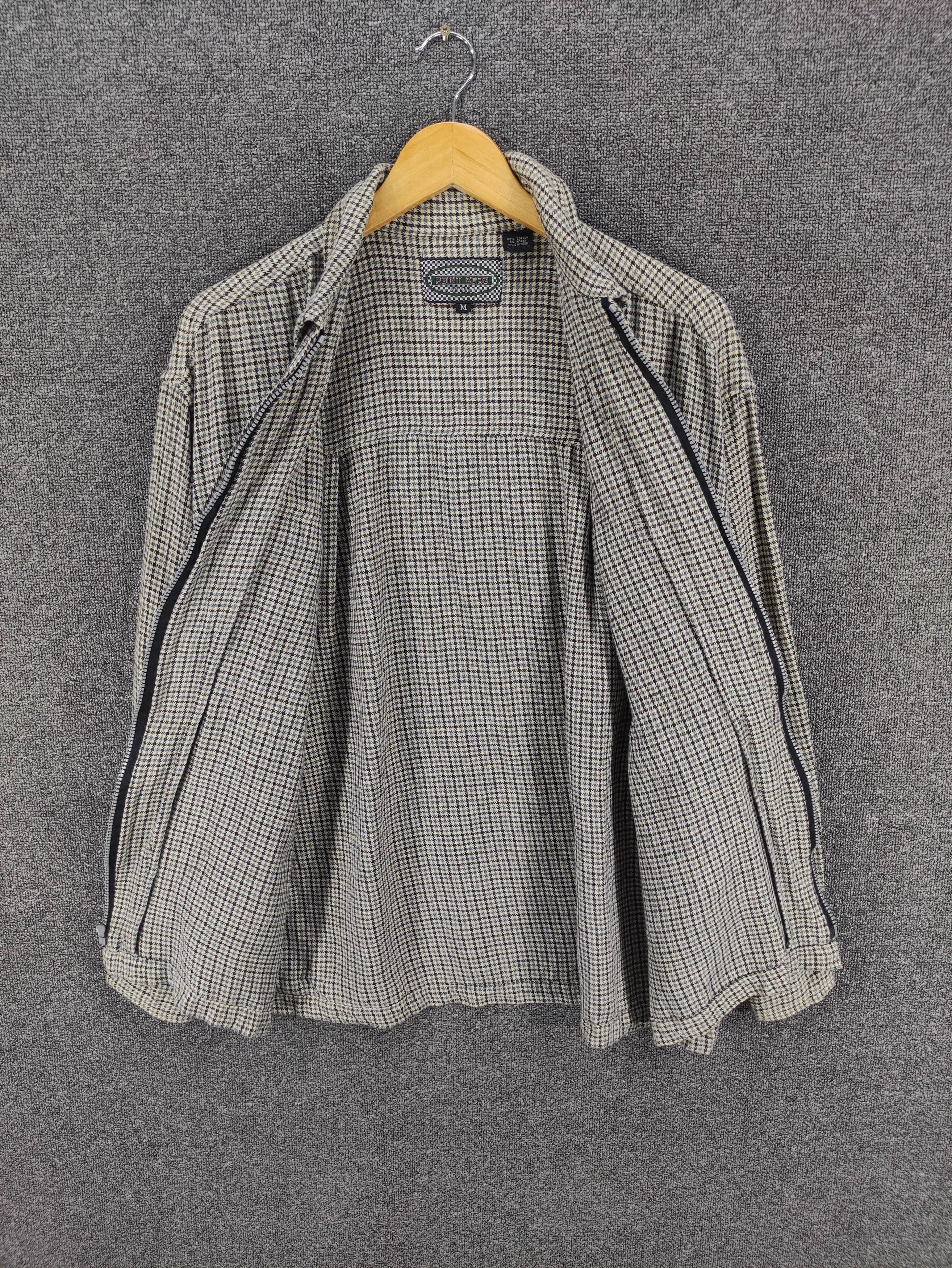 Japanese Brand Vintage Point Zero Houndstooth Shirt Zipper Long Sleeve Size US L / EU 52-54 / 3 - 6 Thumbnail