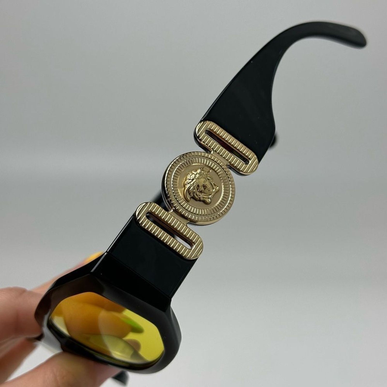 Versace NEW VERSACE VE4361 GB1/85 Black Yellow Unisex Sunglasses Size ONE SIZE - 6 Thumbnail