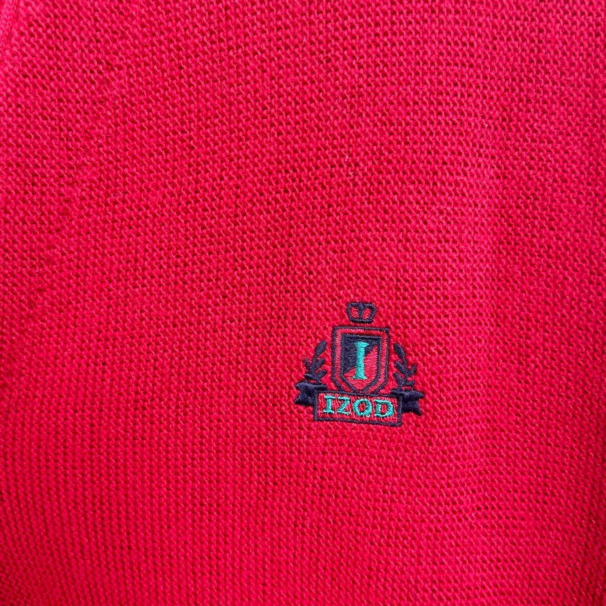 Izod IZOD Vintage Grandpa Cardigan Sweater Red V Neck USA Men Size US L / EU 52-54 / 3 - 3 Thumbnail
