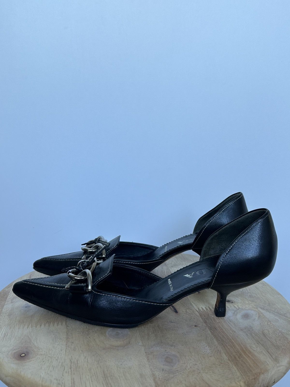 Prada Prada Leather kitten heels mule Size US 6.5 / IT 36.5 - 2 Thumbnail