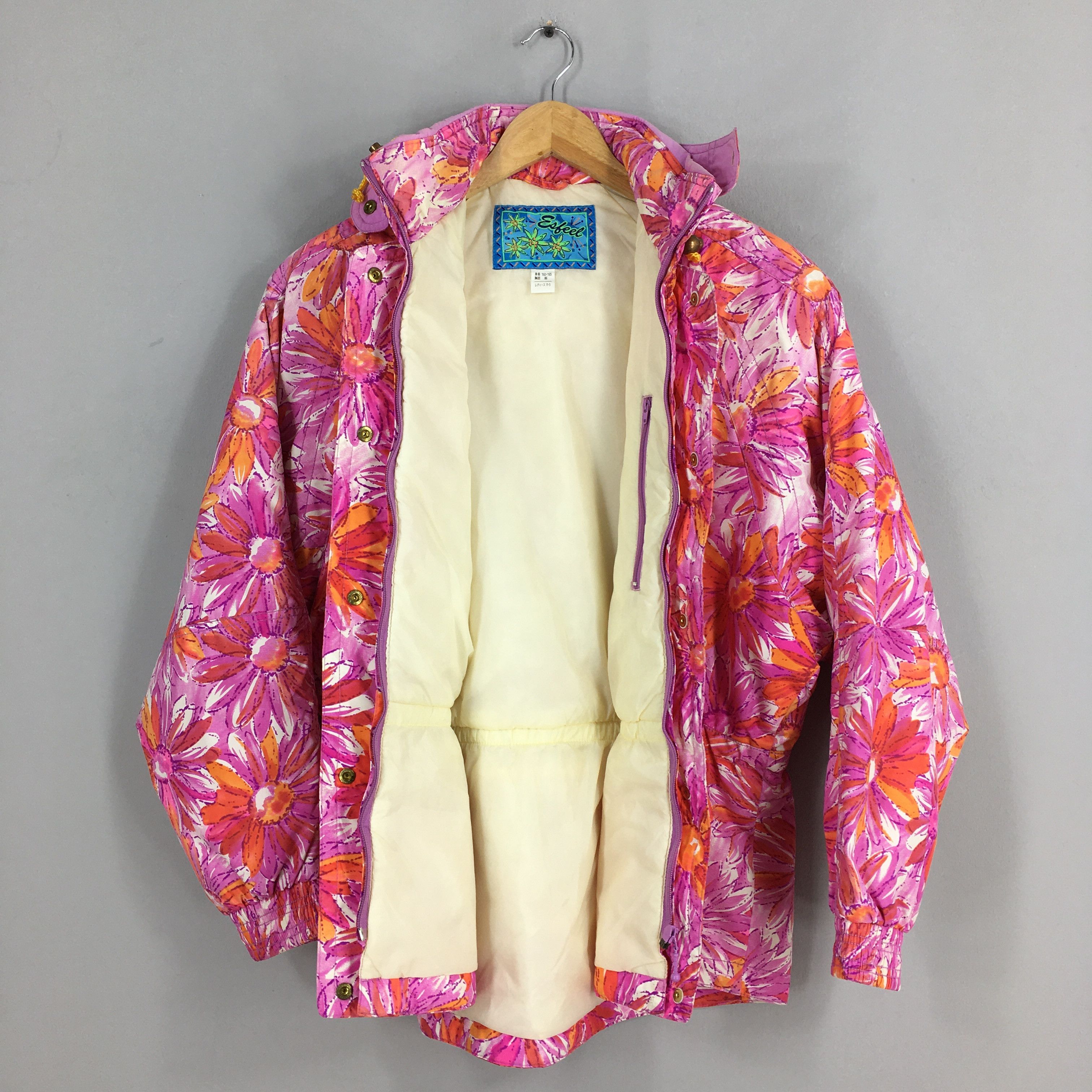 Other Vintage 80s Beauty Floral Printed Women Jacket Large Size L / US 10 / IT 46 - 5 Thumbnail