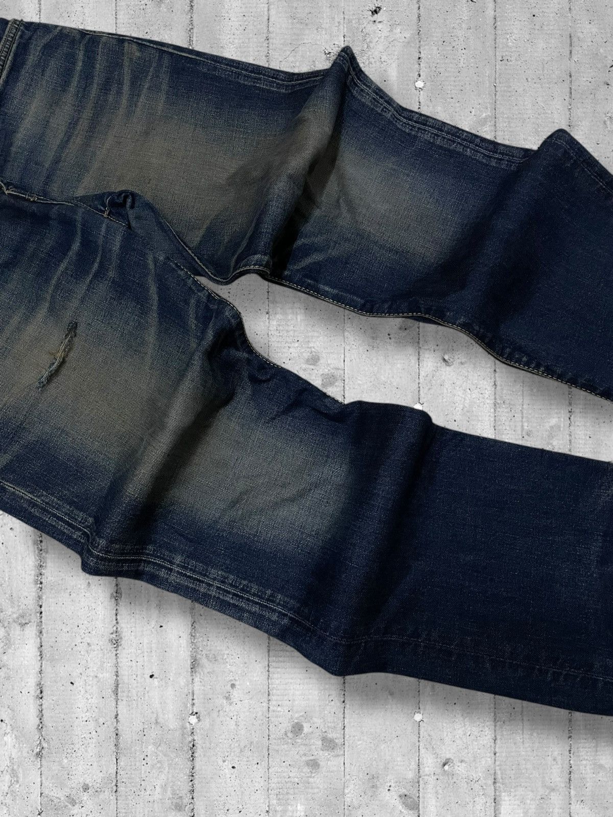 Designer × Edwin × Vintage Vintage 1990s Japan Designer Edwin Distressed Dirt Denim Size US 32 / EU 48 - 6 Thumbnail