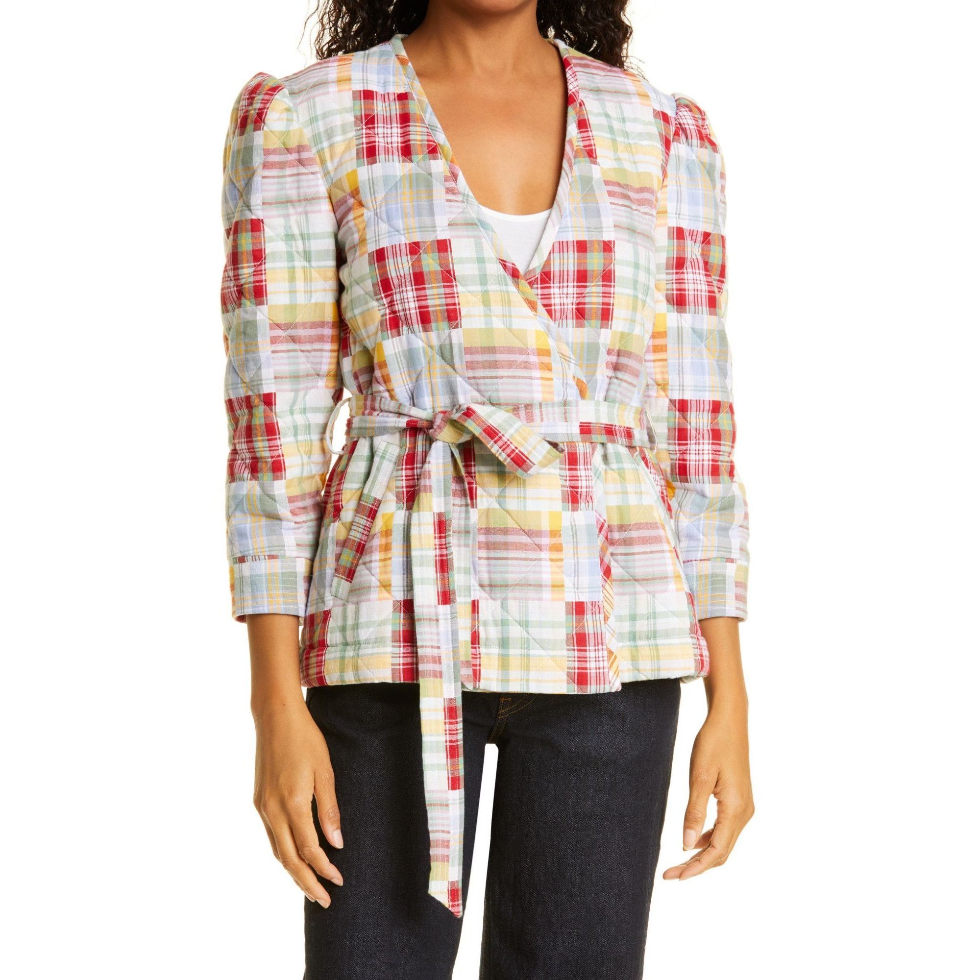 Cinq a Sept Cinq à Sept Triss Quilted Organic Cotton Wrap Jacket NEW S Size S / US 4 / IT 40 - 5 Thumbnail