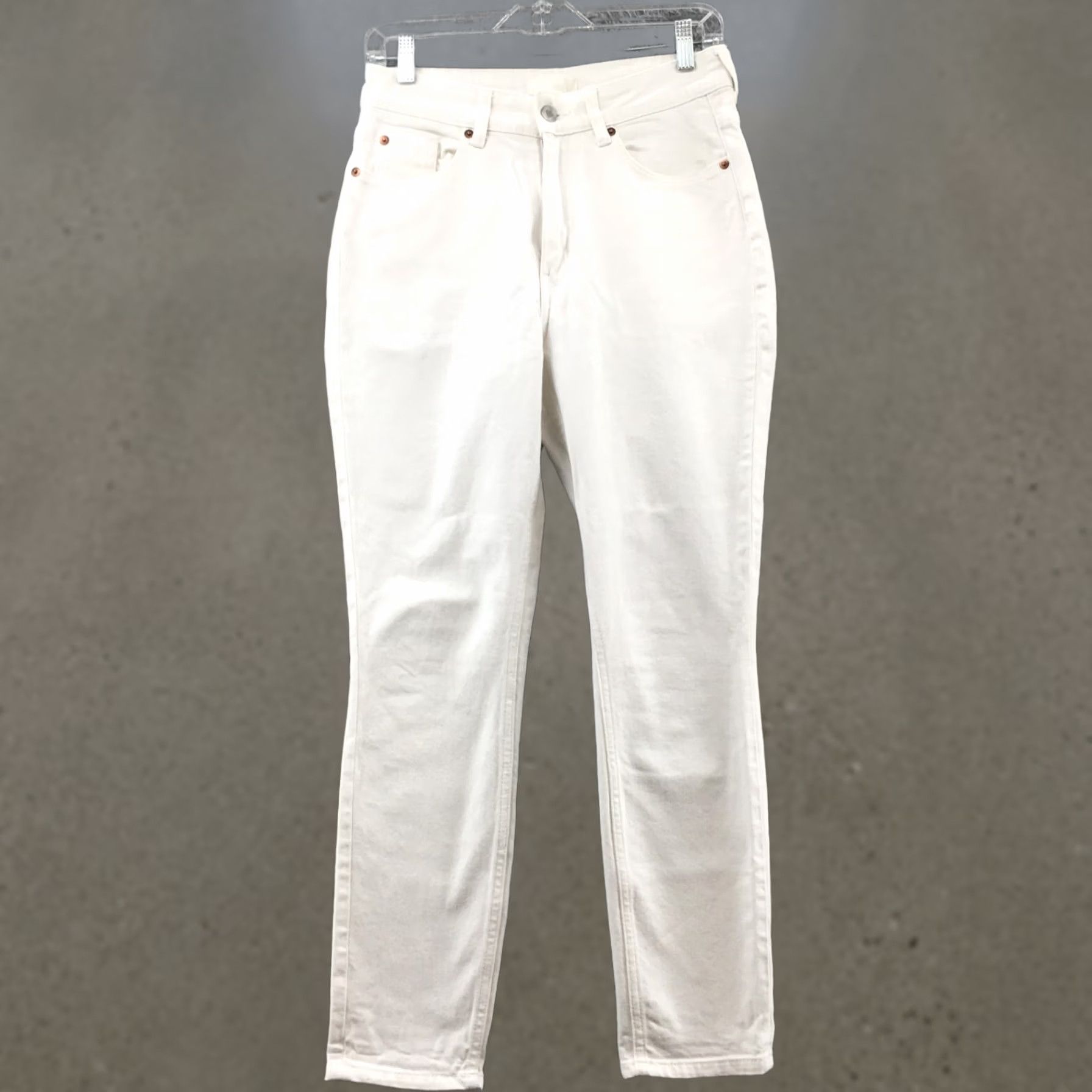 H&M H&M Skinny Jeans Womens 6 White High Rise Light Wash Casual Pockets Zip Fly Womens Jeans Shirt Style Size 28" / US 6 / IT 42 - 1 Thumbnail