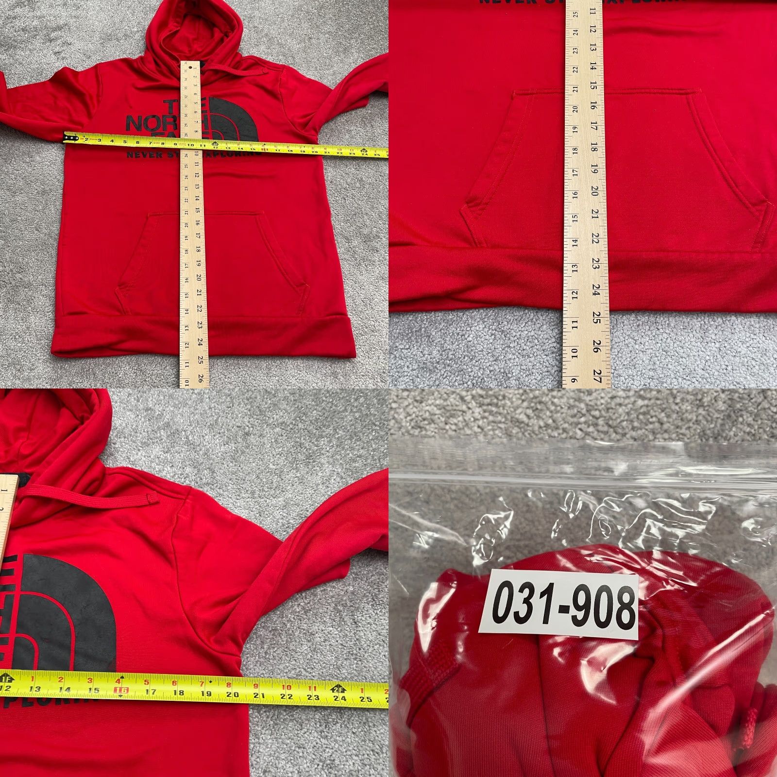 The North Face The North Face Hoodie Mens Medium Red Pullover Knit Sweatshirt Sports Outdoor All Seasons Hooded Pockets Graphic Print Crew Neck Size US M / EU 48-50 / 2 - 8 Thumbnail