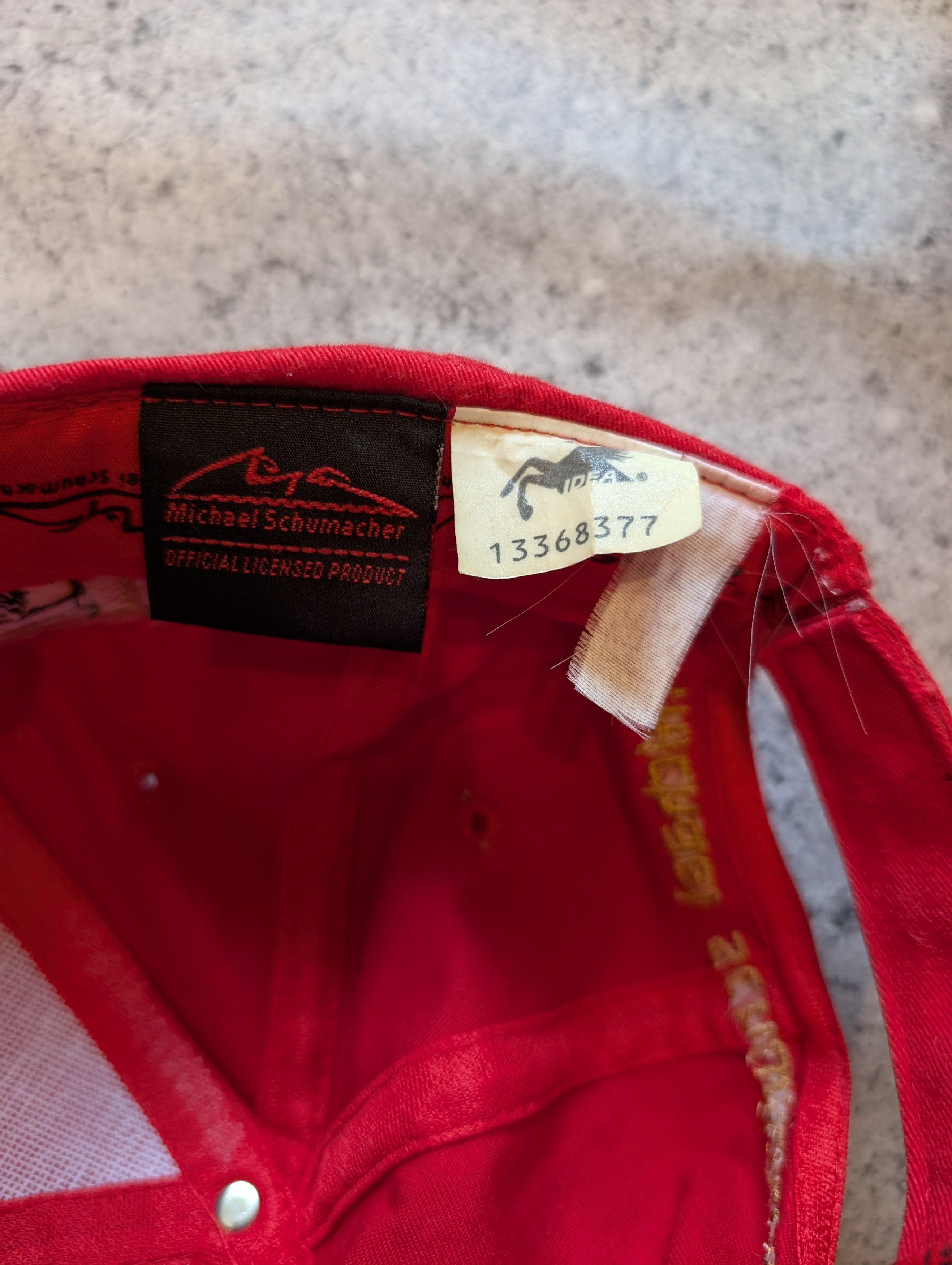Ferrari Vintage F1 World Champion Michael Schumacher Ferrari Cap Size ONE SIZE - 6 Thumbnail