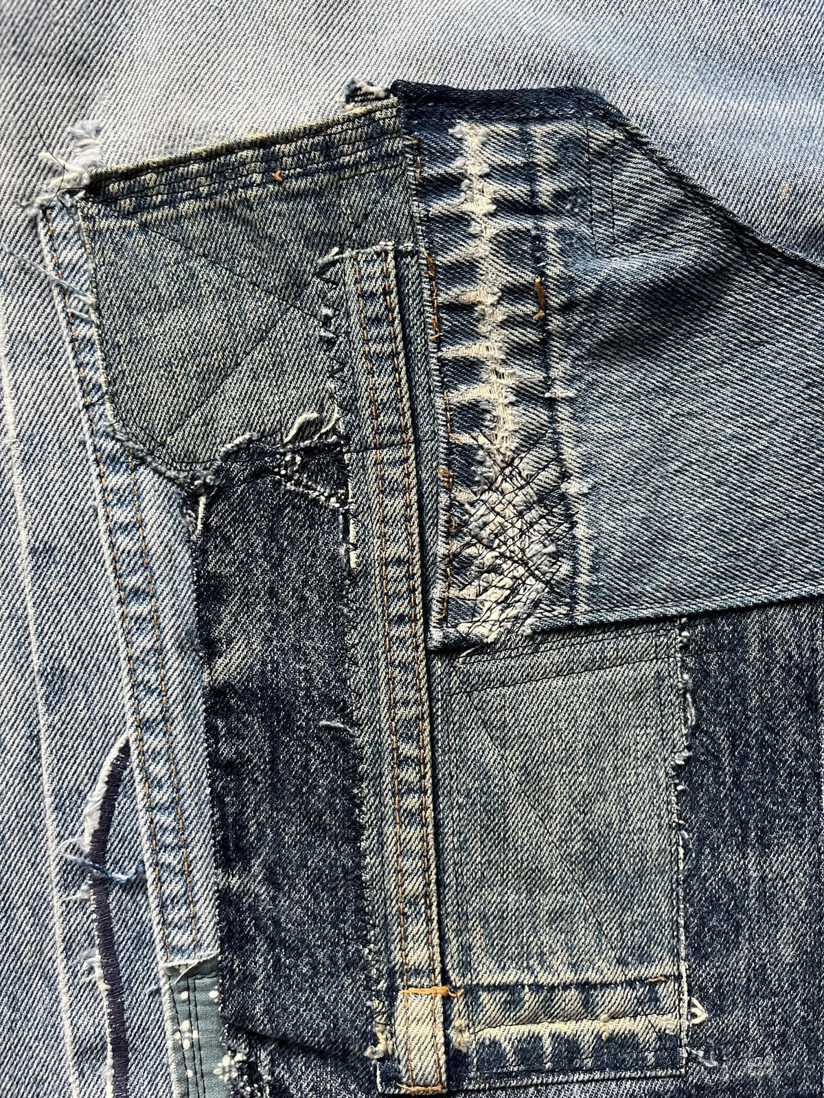 Levi's 1990s PATCHWORK DOUBLE KNEED LEVIS 501 Size US 36 / EU 52 - 3 Thumbnail