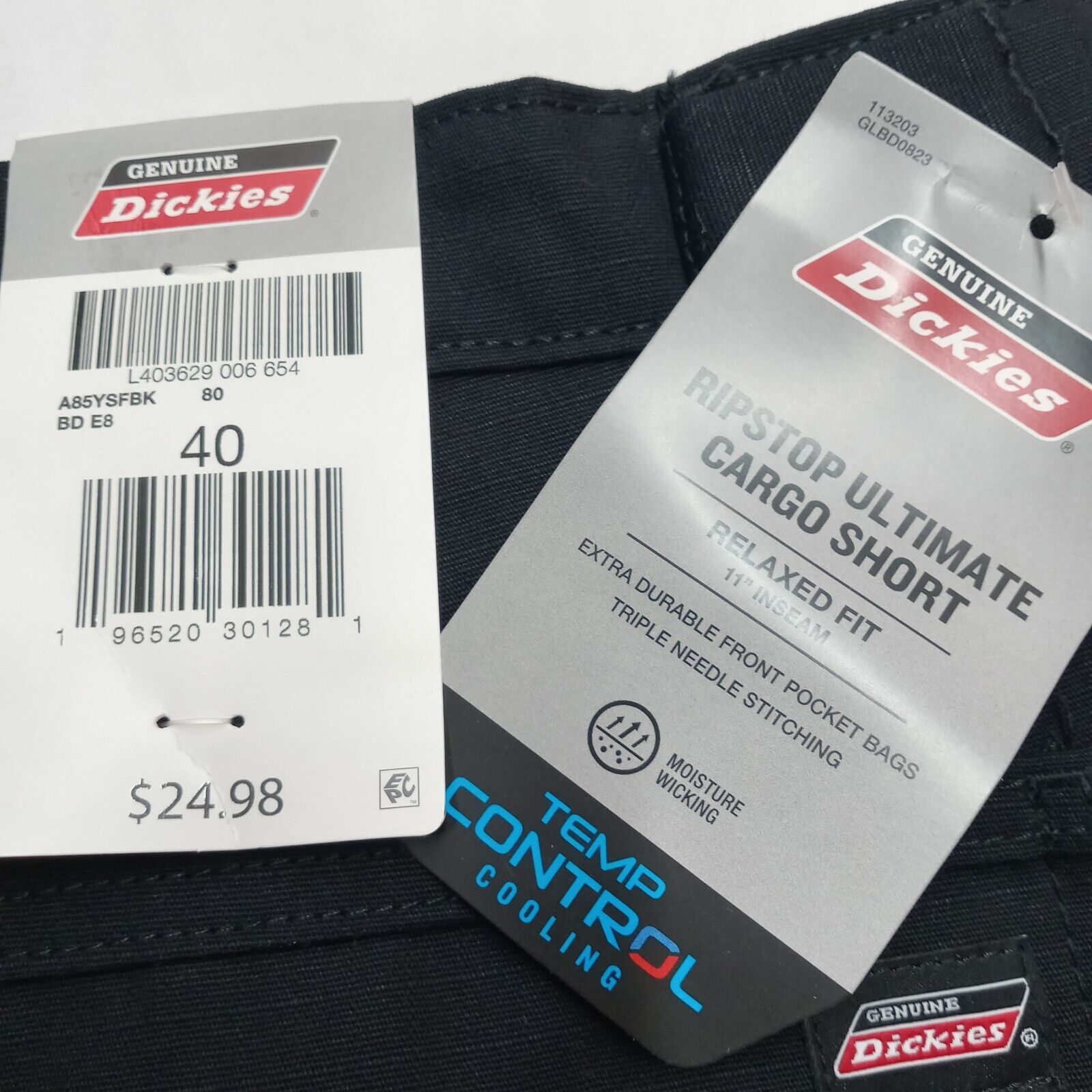 Dickies Dickies Cargo Shorts Men's 40 Black Relaxed Fit 11" Inseam Size US 40 / EU 56 - 4 Thumbnail