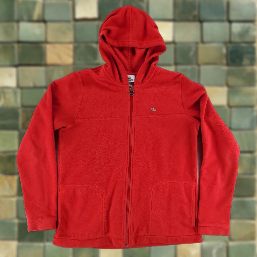 Lacoste Lacoste Full Zip Hoodie Sweatshirt Jacket Red Mens L Size US L / EU 52-54 / 3 - 1 Thumbnail