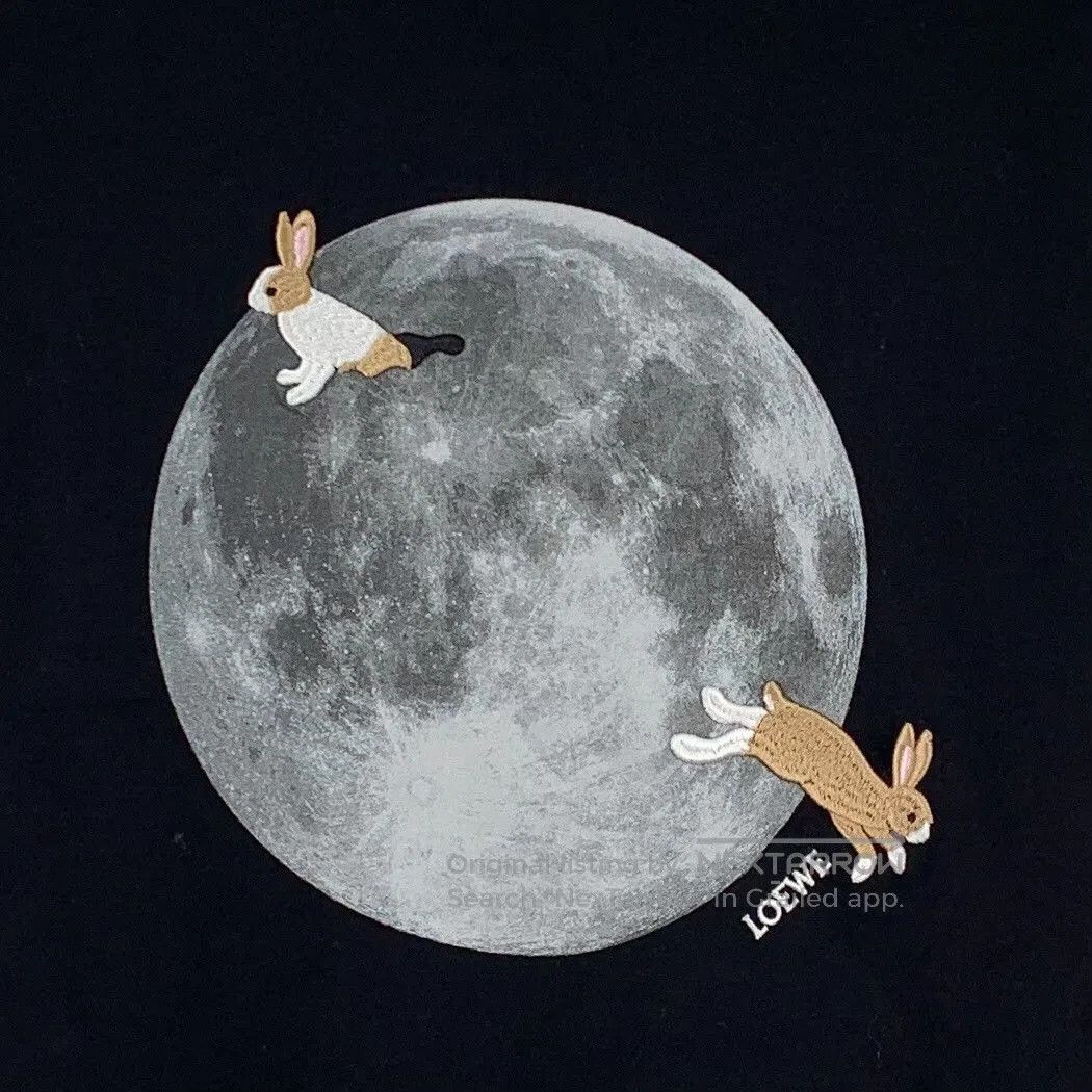 Loewe Loewe 25 Moon Rabbit Embroidery Cotton T-shirt. Size XS / US 0-2 / IT 36-38 - 4 Thumbnail
