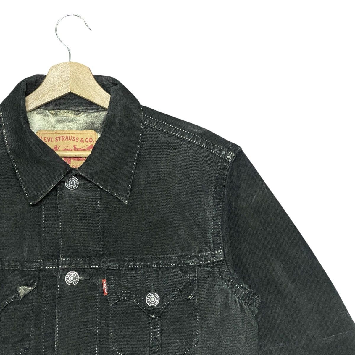 Levi's Vintage Y2k Levi’s Custom Split Bleach Denim Trucker Jacket Size US L / EU 52-54 / 3 - 3 Thumbnail
