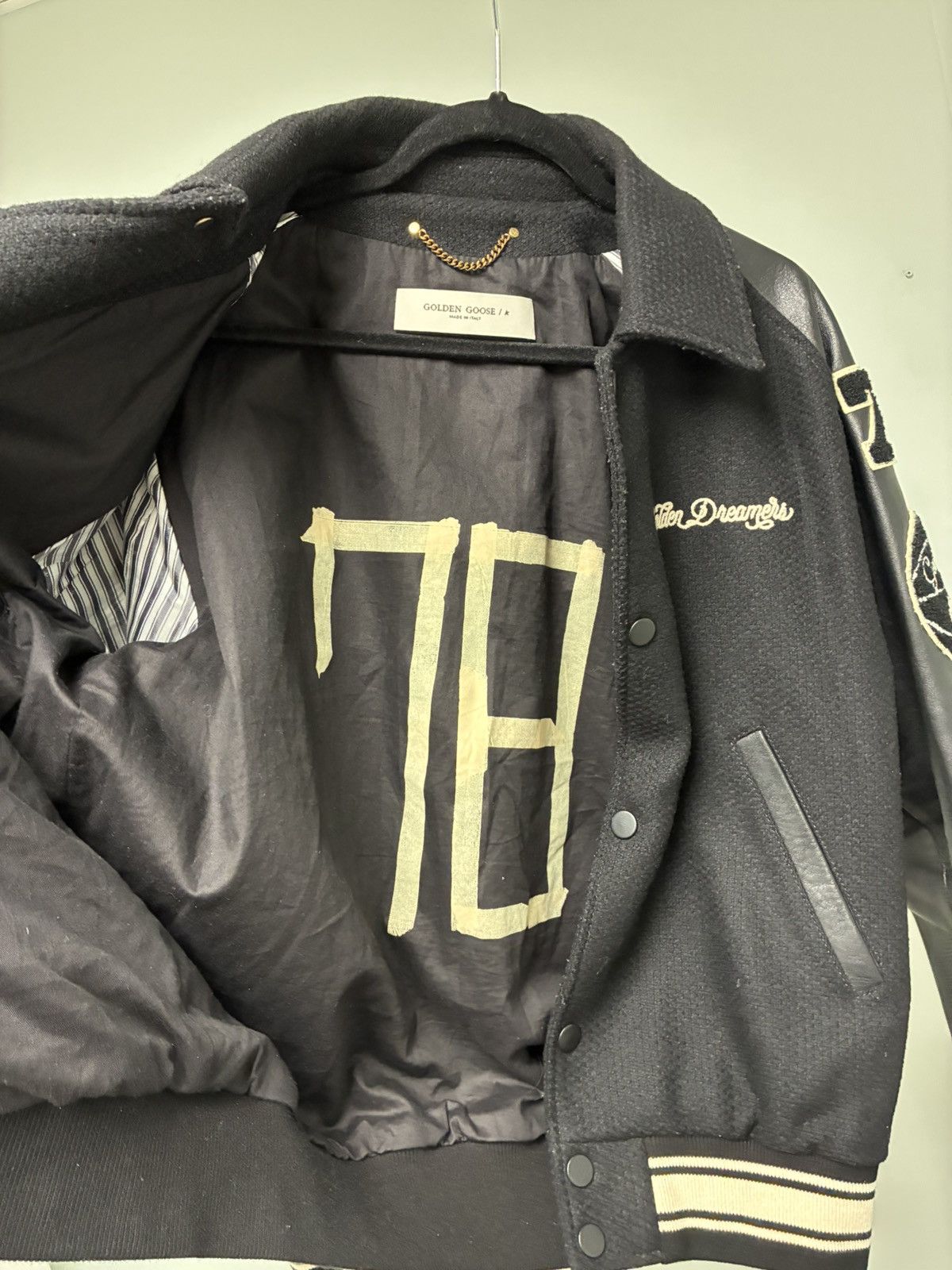 Golden Goose Wool Bomber with patch leather sleeves EU 48 USA 38 Size US M / EU 48-50 / 2 - 14 Thumbnail