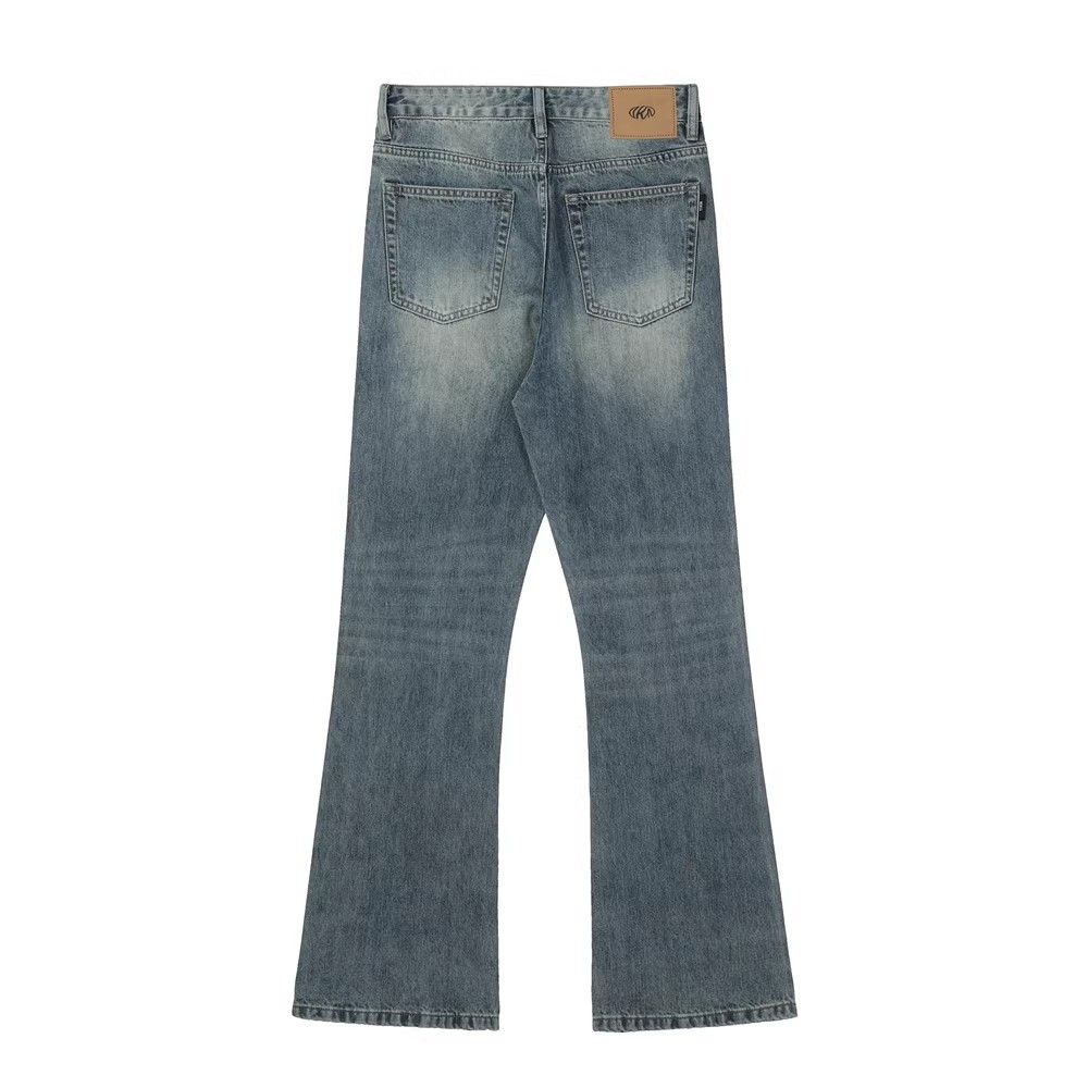 Japanese Brand vintage fashion loose flared contrast washed jeans Size US 32 / EU 48 - 2 Thumbnail
