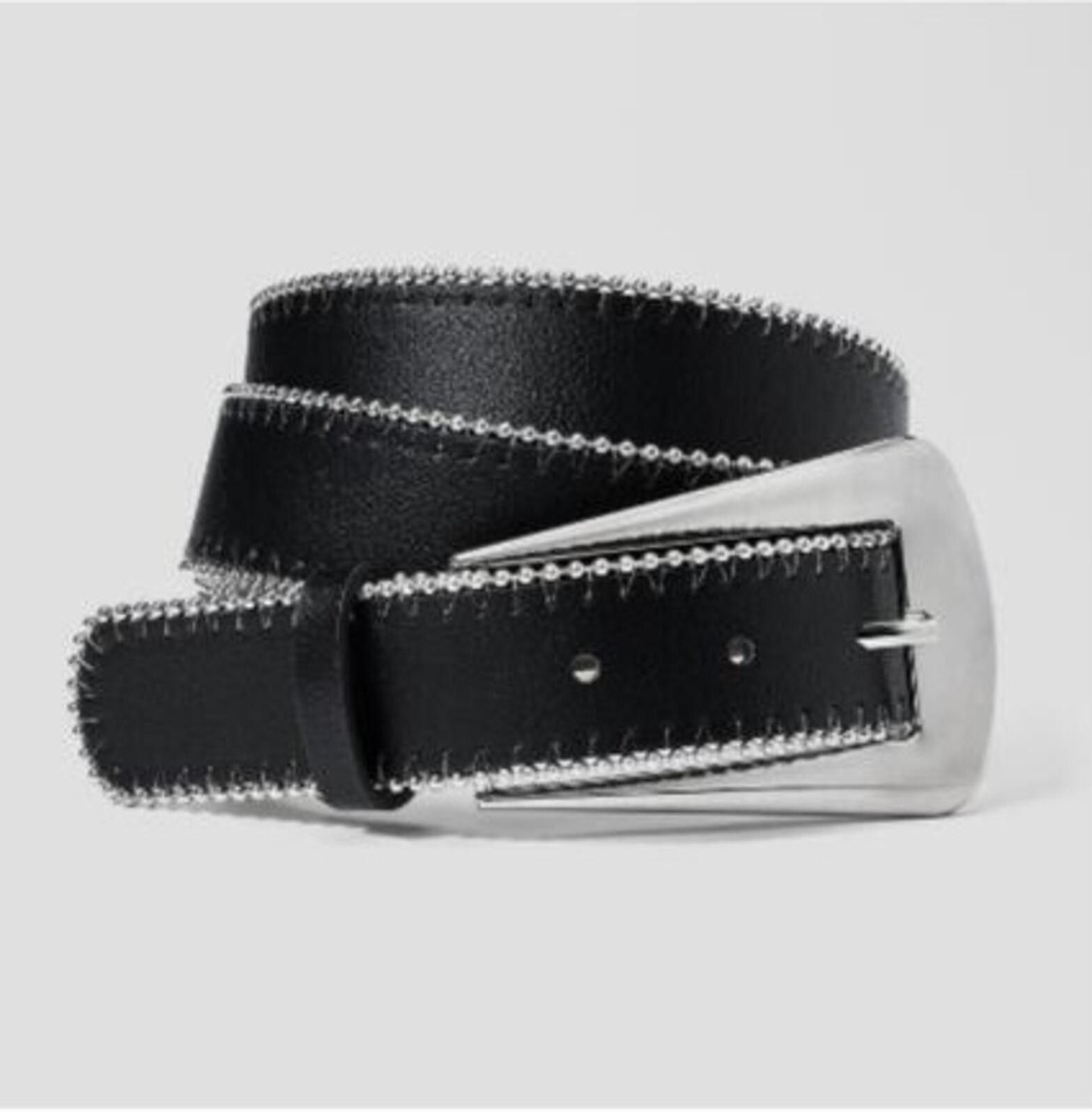Other Shot Bead Edge Belt with Fashion Buckle - Wild Fable™ Black Size ONE SIZE - 1 Preview