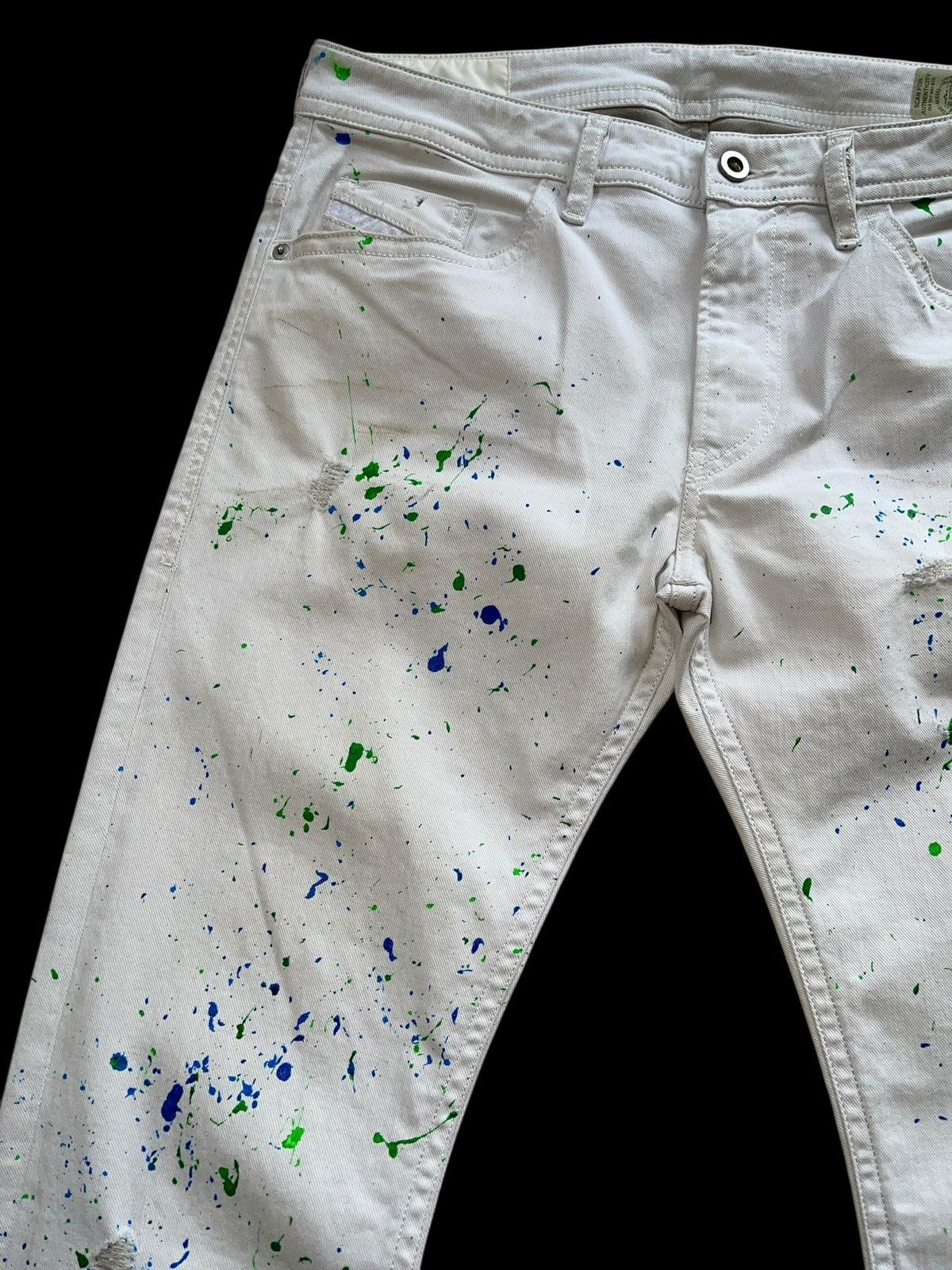 Diesel Diesel Thommer Slim-Skinny Paint Splatter Denim Size US 33 - 5 Thumbnail