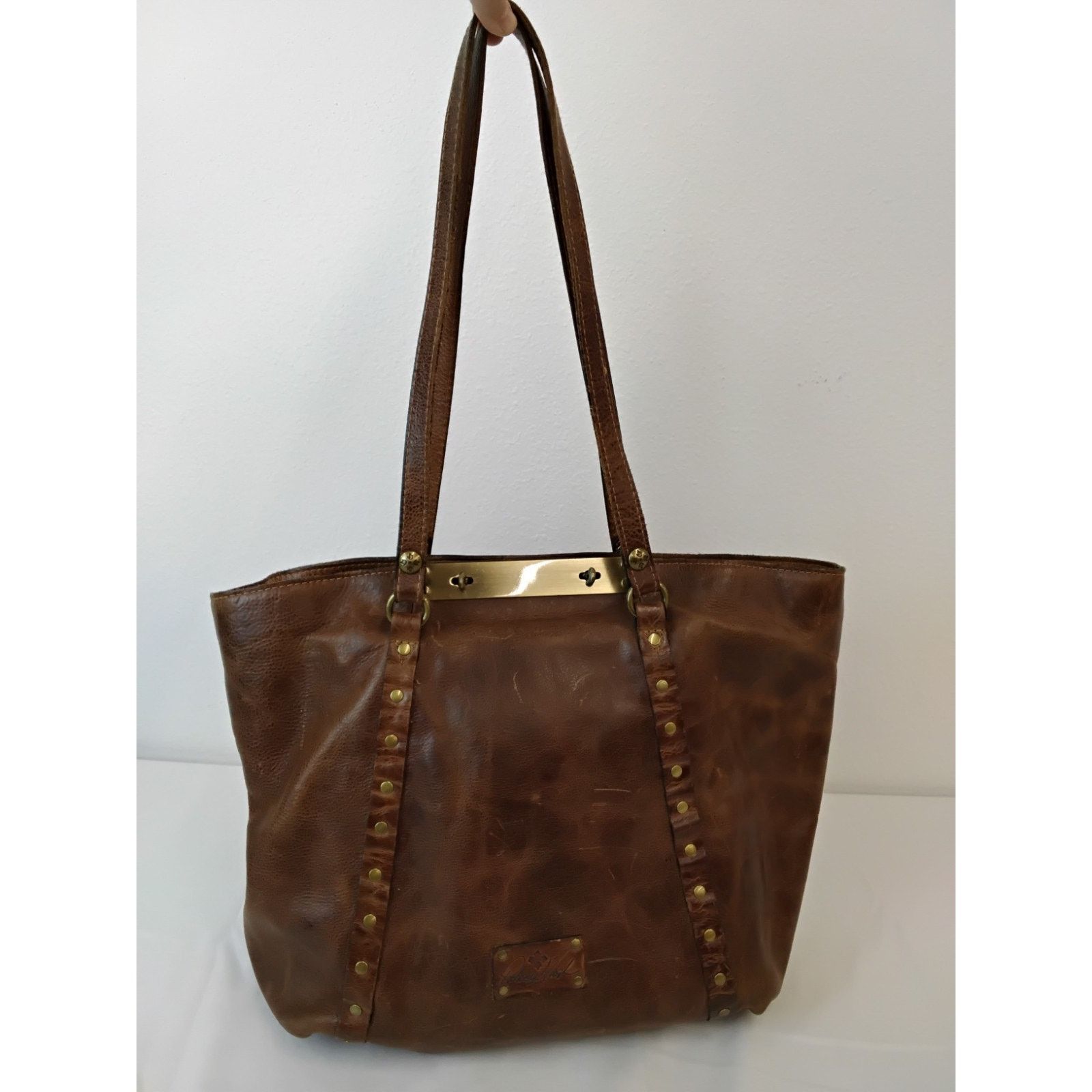 Patricia Nash Patricia Nash Leather Tote Bag Brown Purse Brass Hardware Size ONE SIZE - 2 Thumbnail